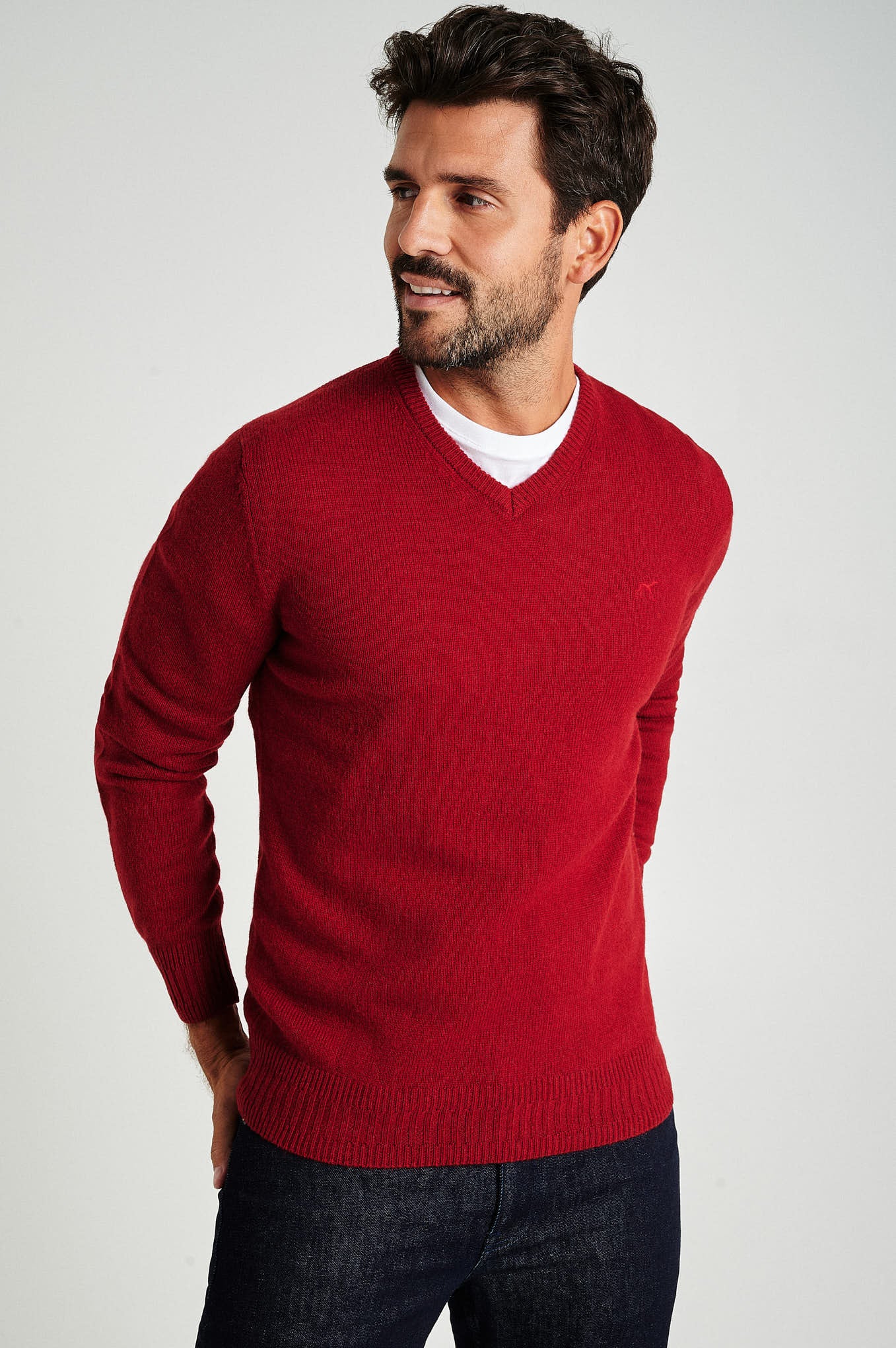 Men's machine washable V neck sweater - Image 44