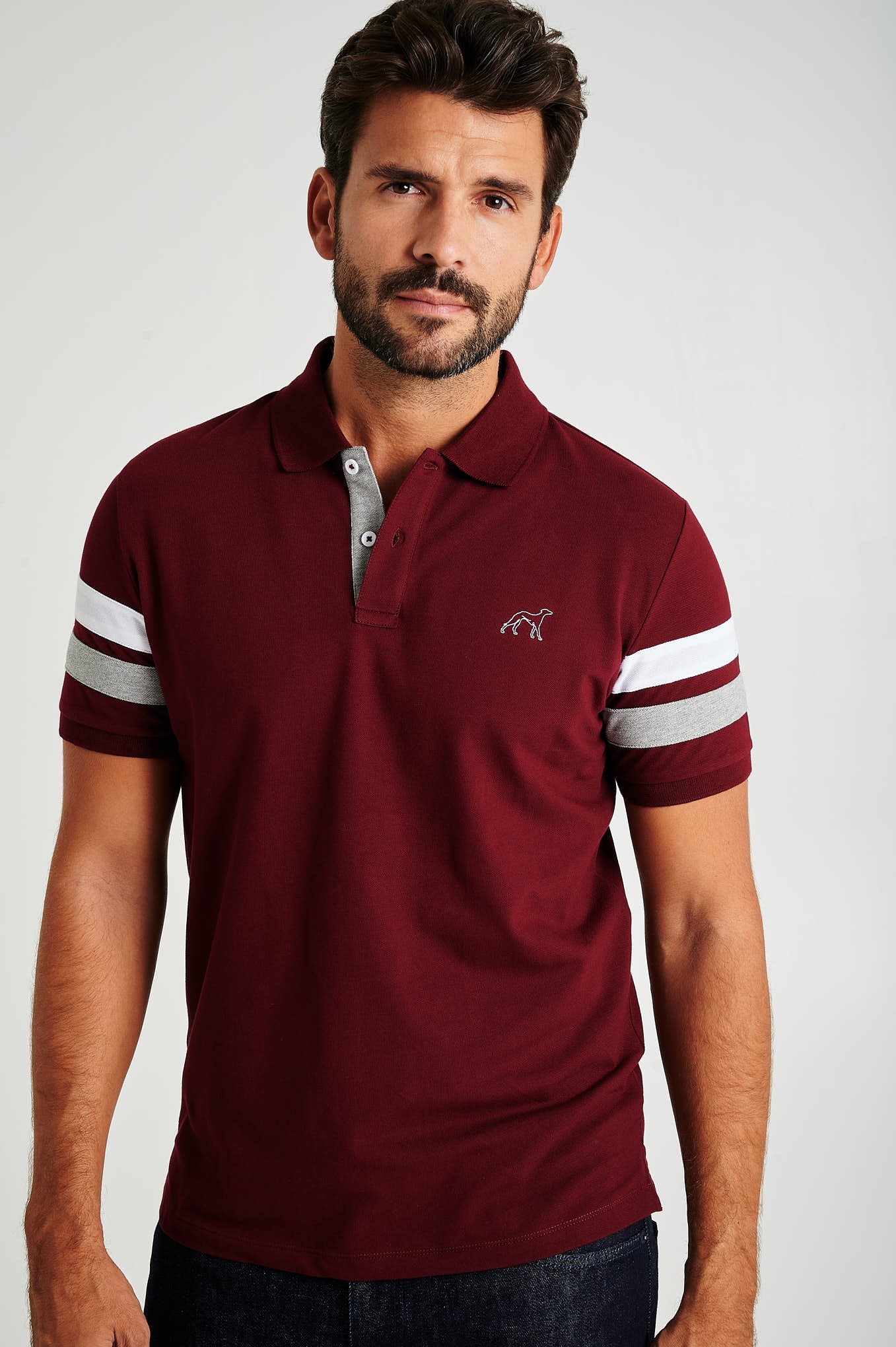 Men's organic cotton blend piquet polo with stripe inserts - Image 7