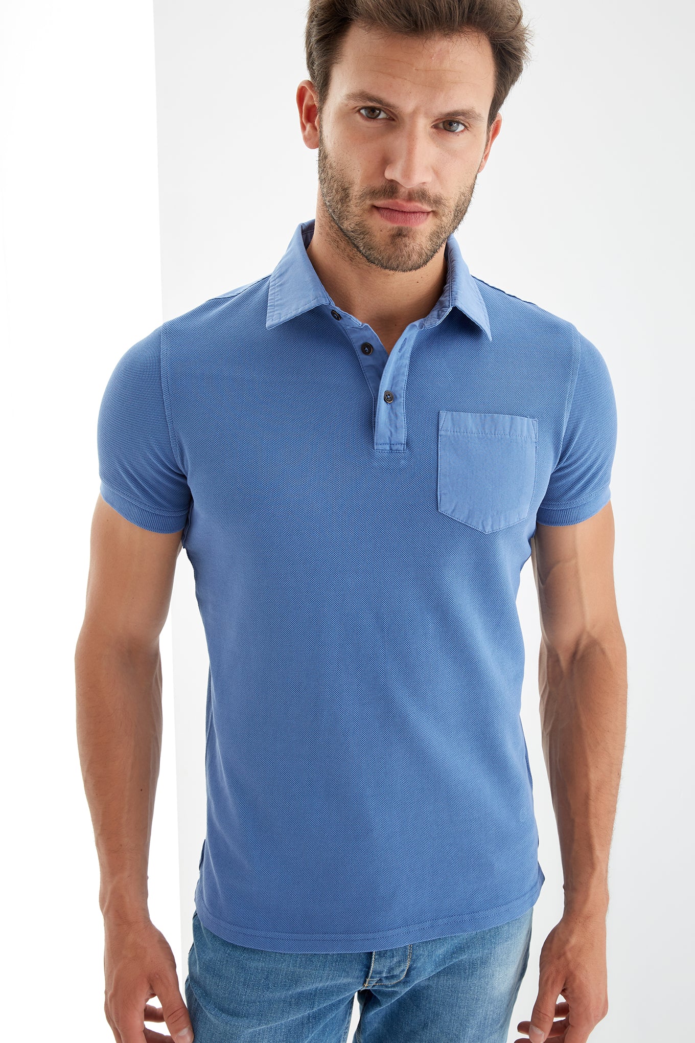 Men's Piquet Polo Shirt with Pocket - Image 3