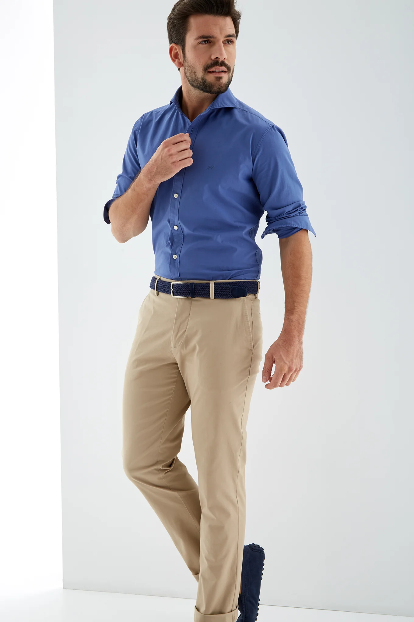 Men's Plain Cotton Slim Fit Shirt - Image 31