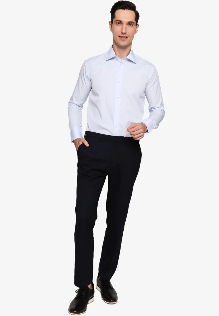 Men's Plain Slim Fit Oxford Shirt - Image 4