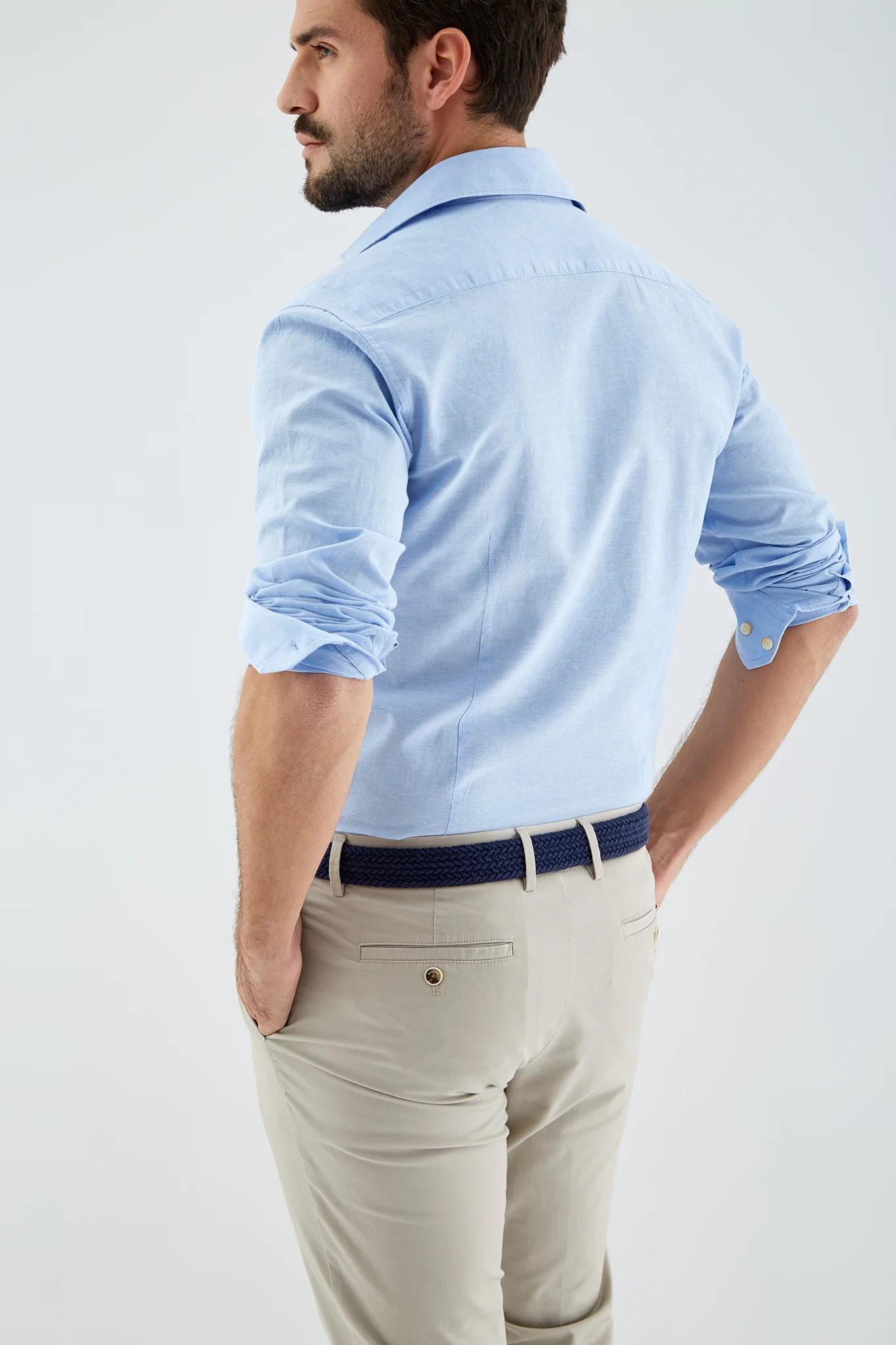 Men's Plain Slim Fit Sports Shirt - Image 2