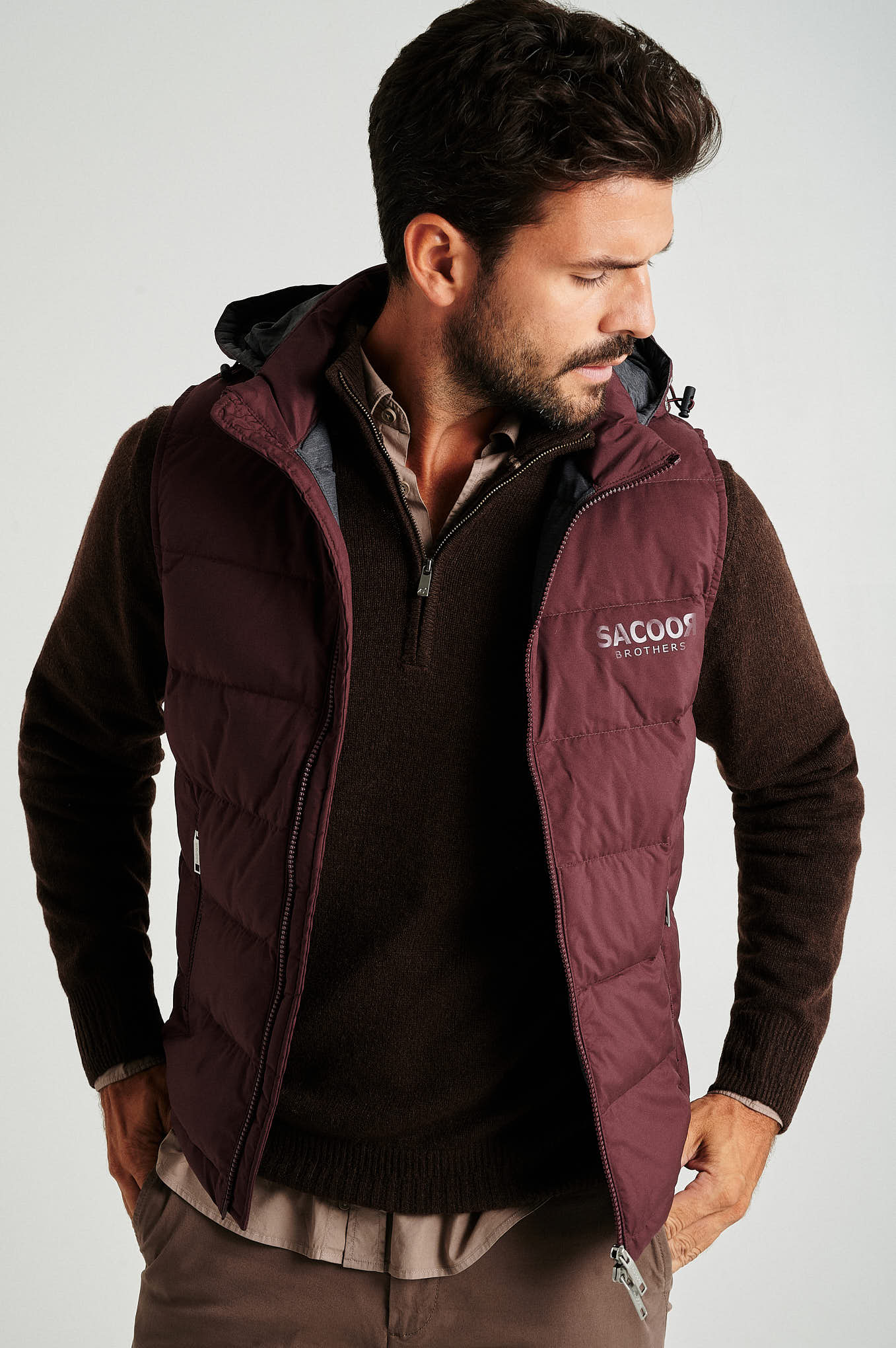 Men's recycled light down vest - Image 7