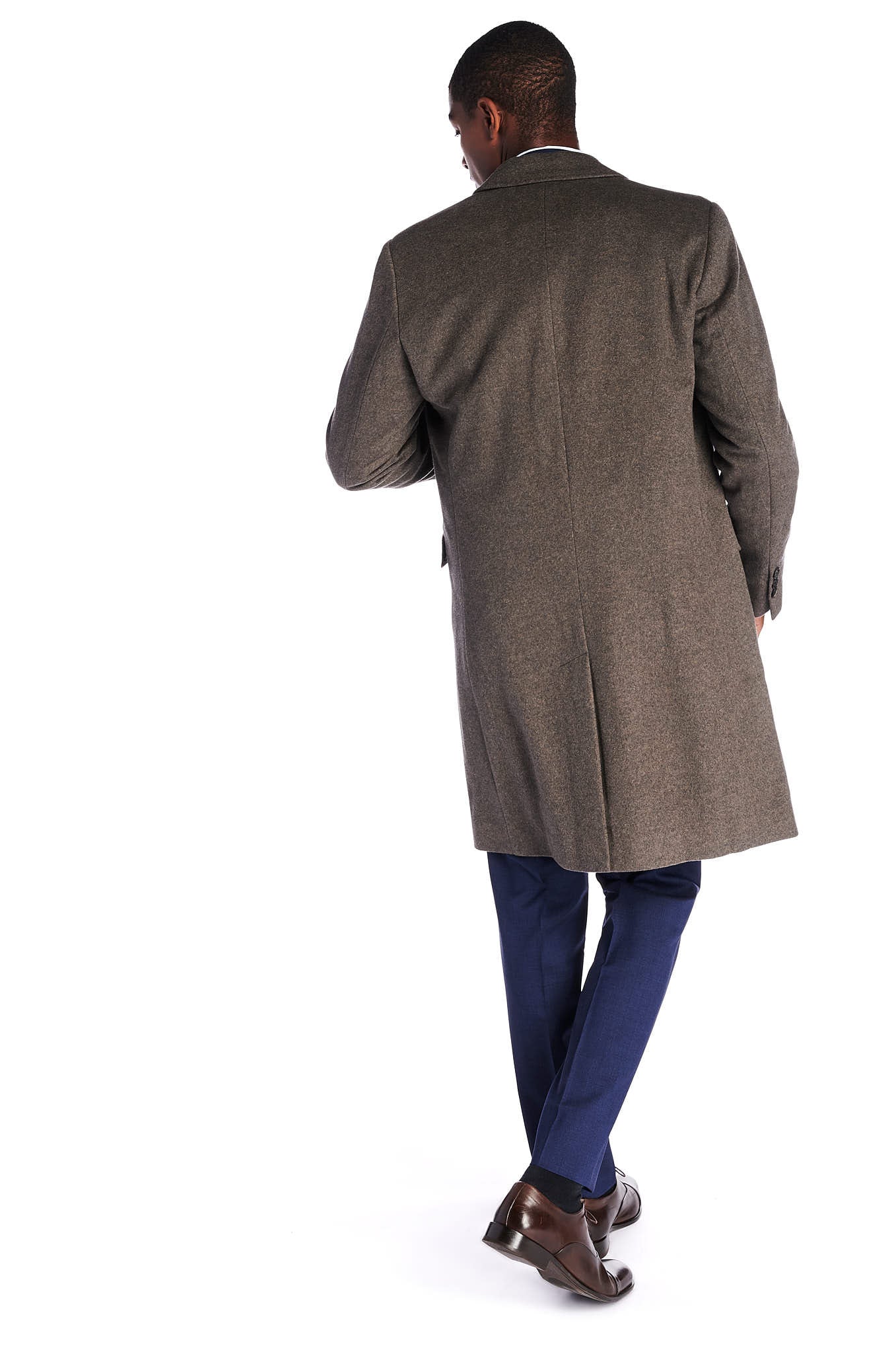 Men's Regular Fit Casual Overcoat in Wool and Cashmere - Image 2