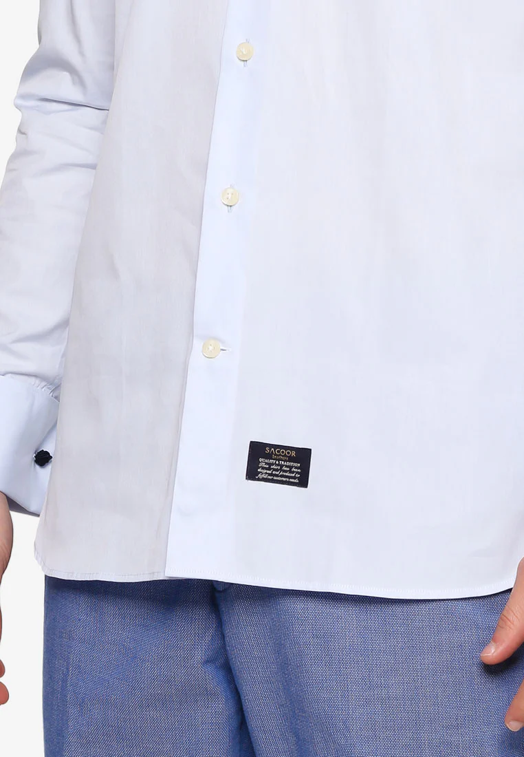 Men's Regular Fit Oxford Shirt with Cufflinks - Image 3