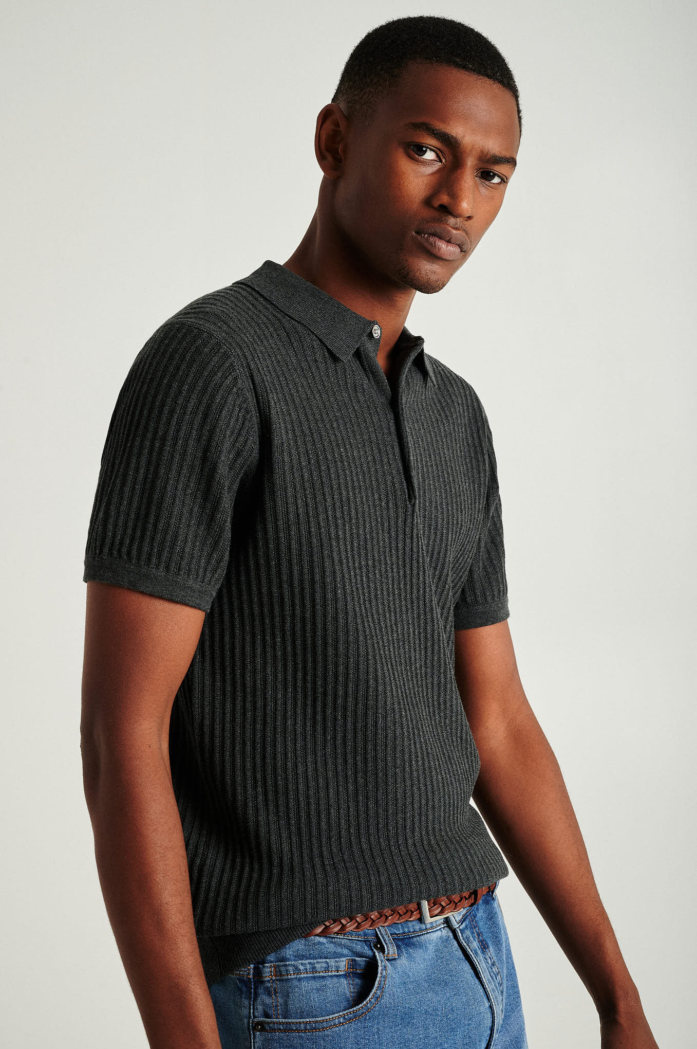 Men's short sleeve organic cotton polo sweater - Image 15