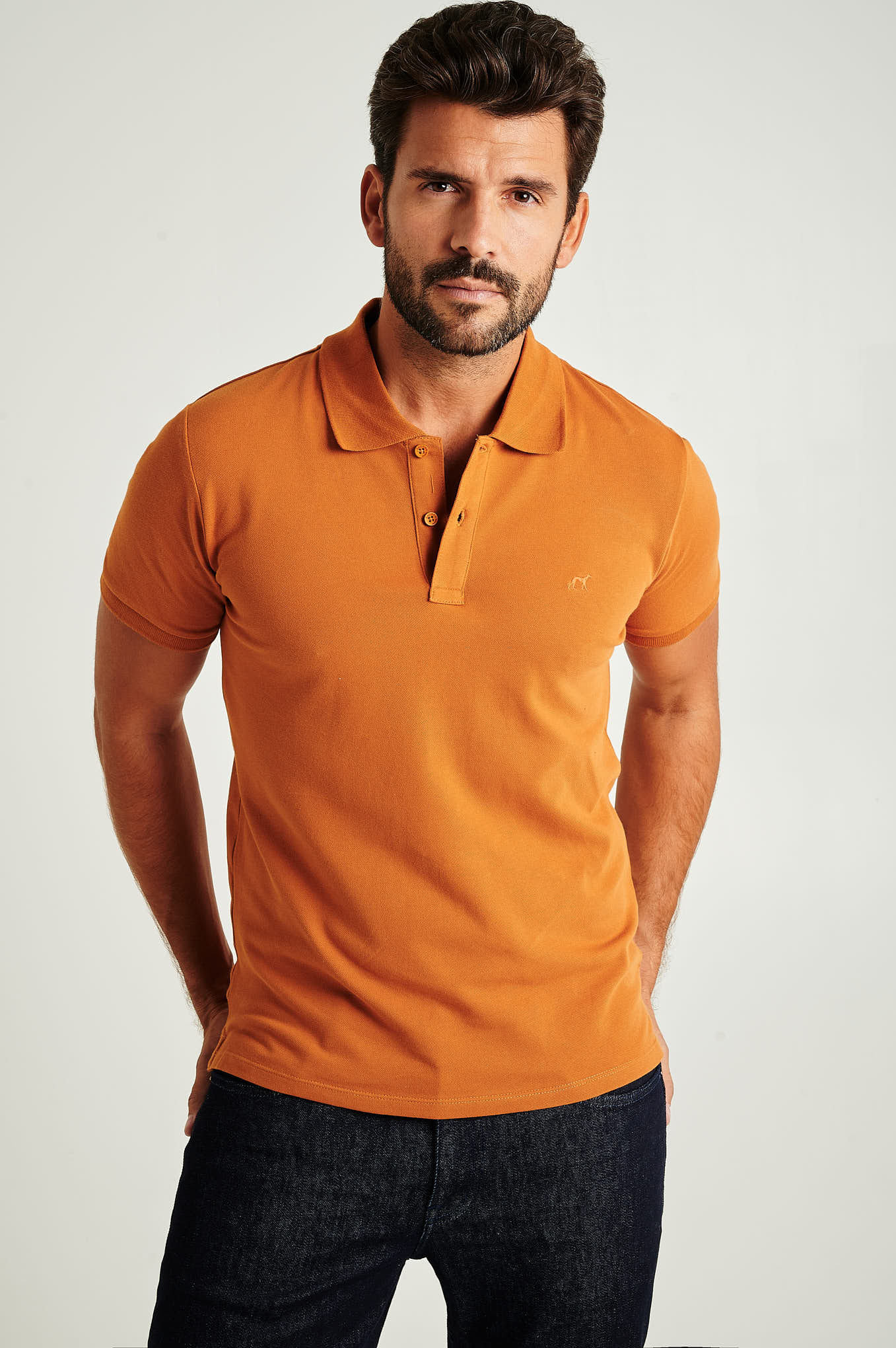 Men's slim fit organic cotton piquet polo - Image 17