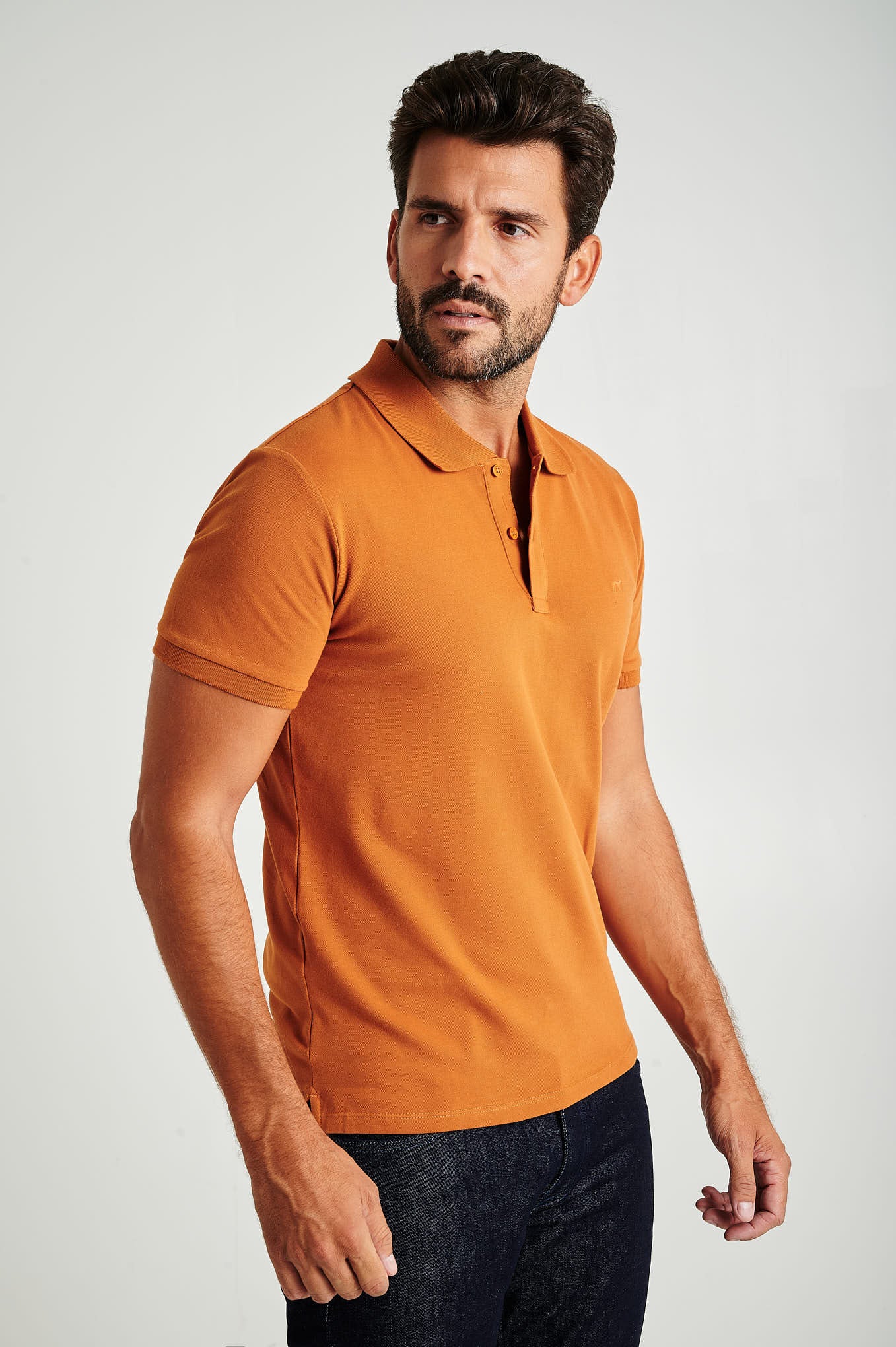 Men's slim fit organic cotton piquet polo - Image 21