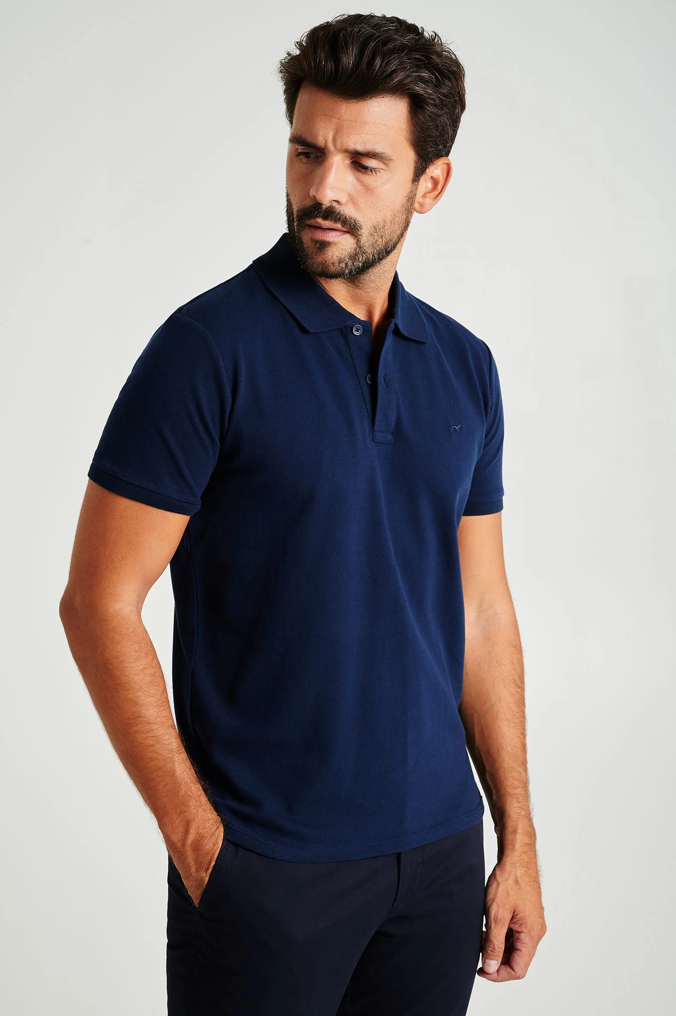 Men's slim fit organic cotton piquet polo - Image 30