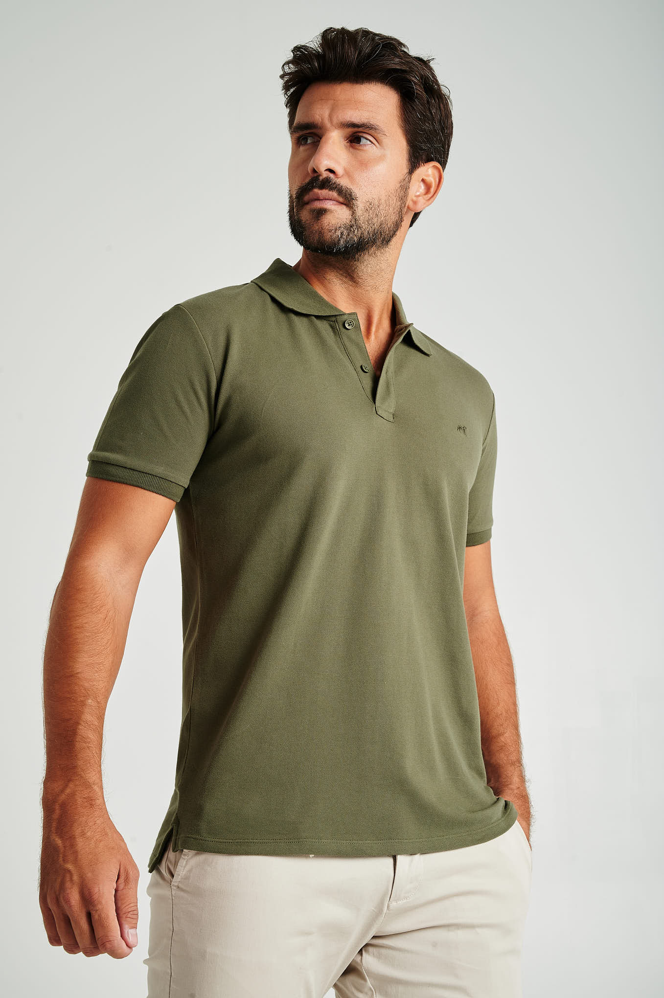 Men's slim fit organic cotton piquet polo - Image 58