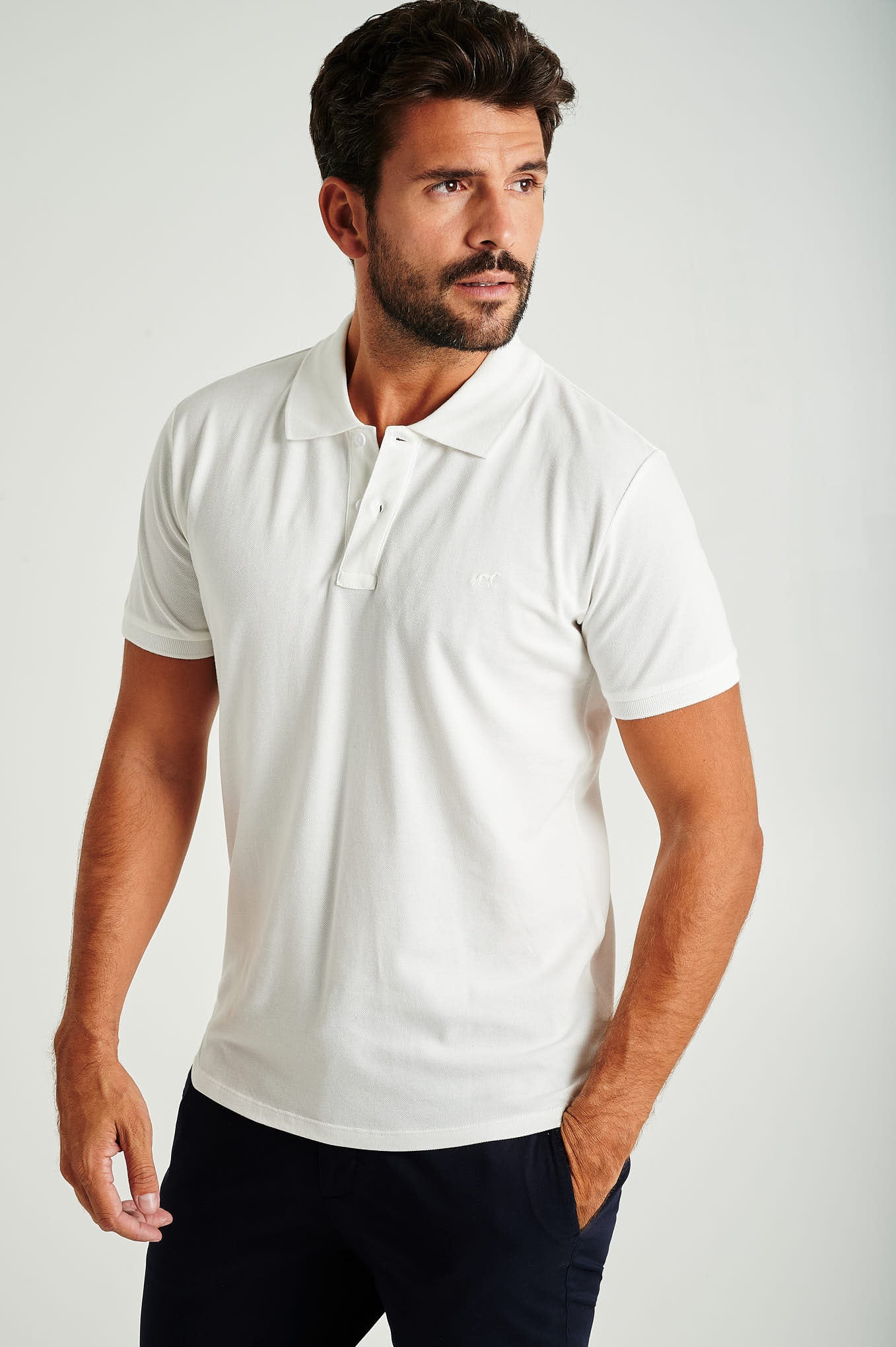 Men's slim fit organic cotton piquet polo - Image 92