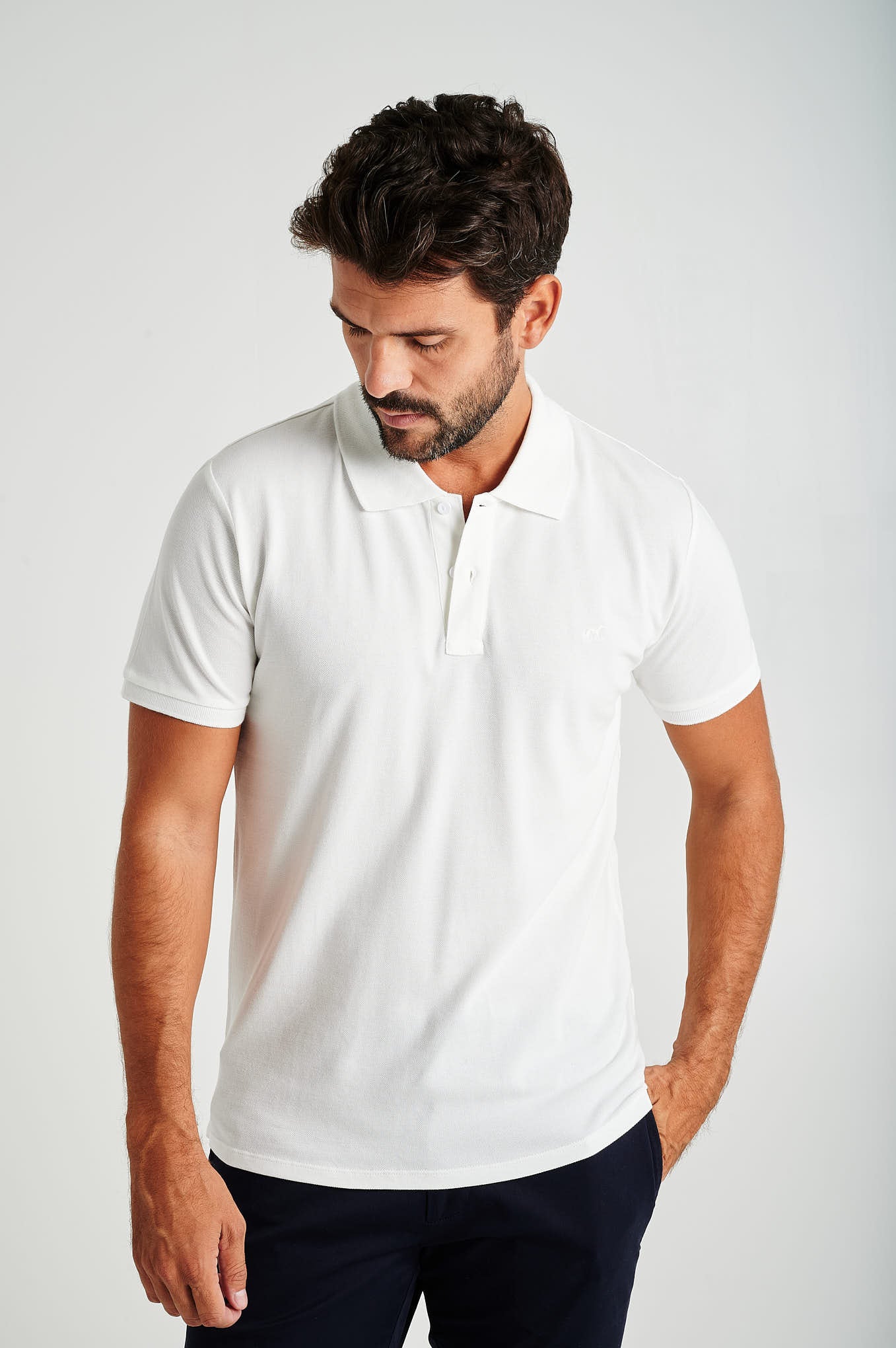 Men's slim fit organic cotton piquet polo - Image 93
