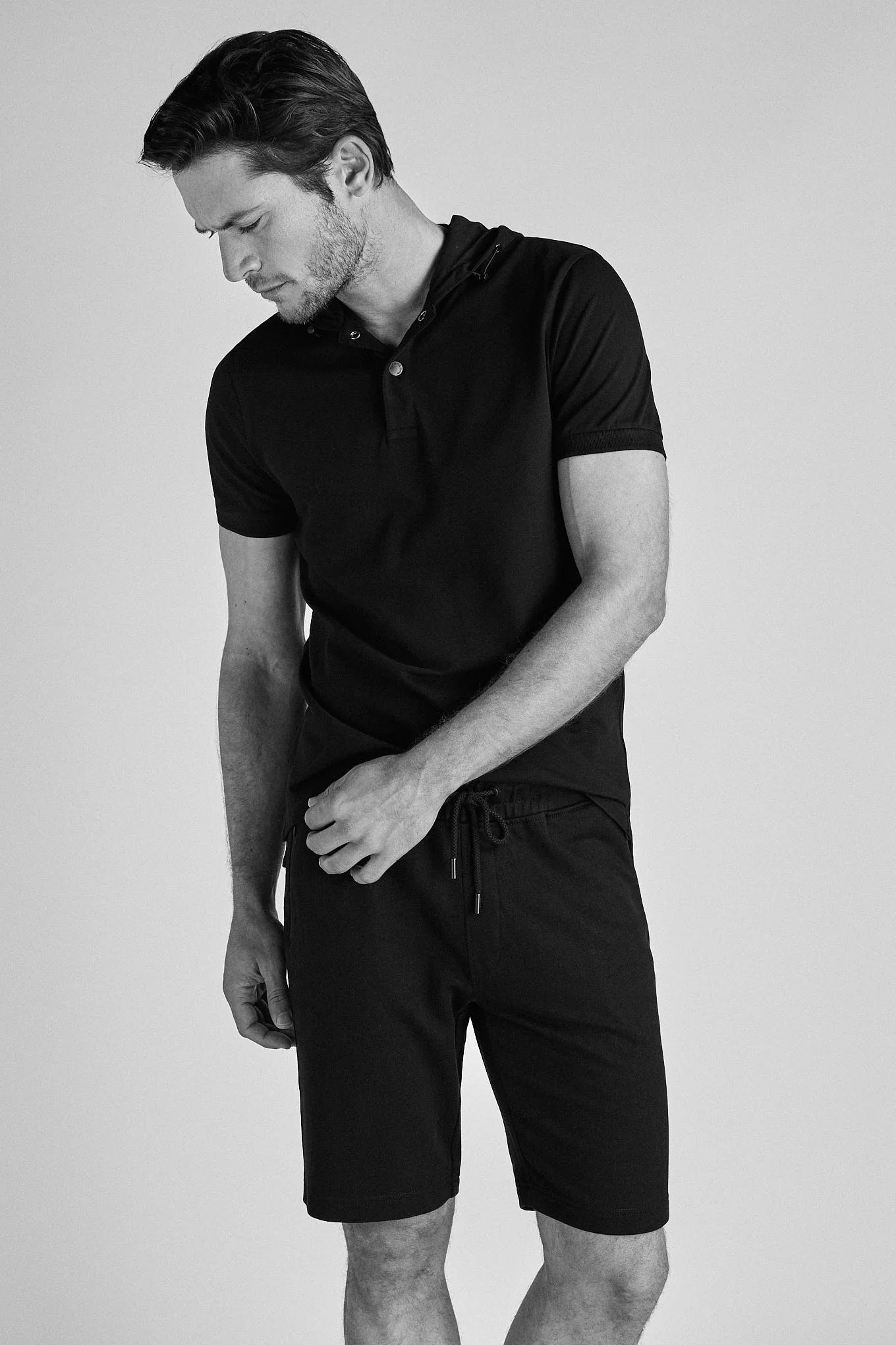 Men's Slim Fit Sport Polo Piquet Shirt with Hood - Image 8