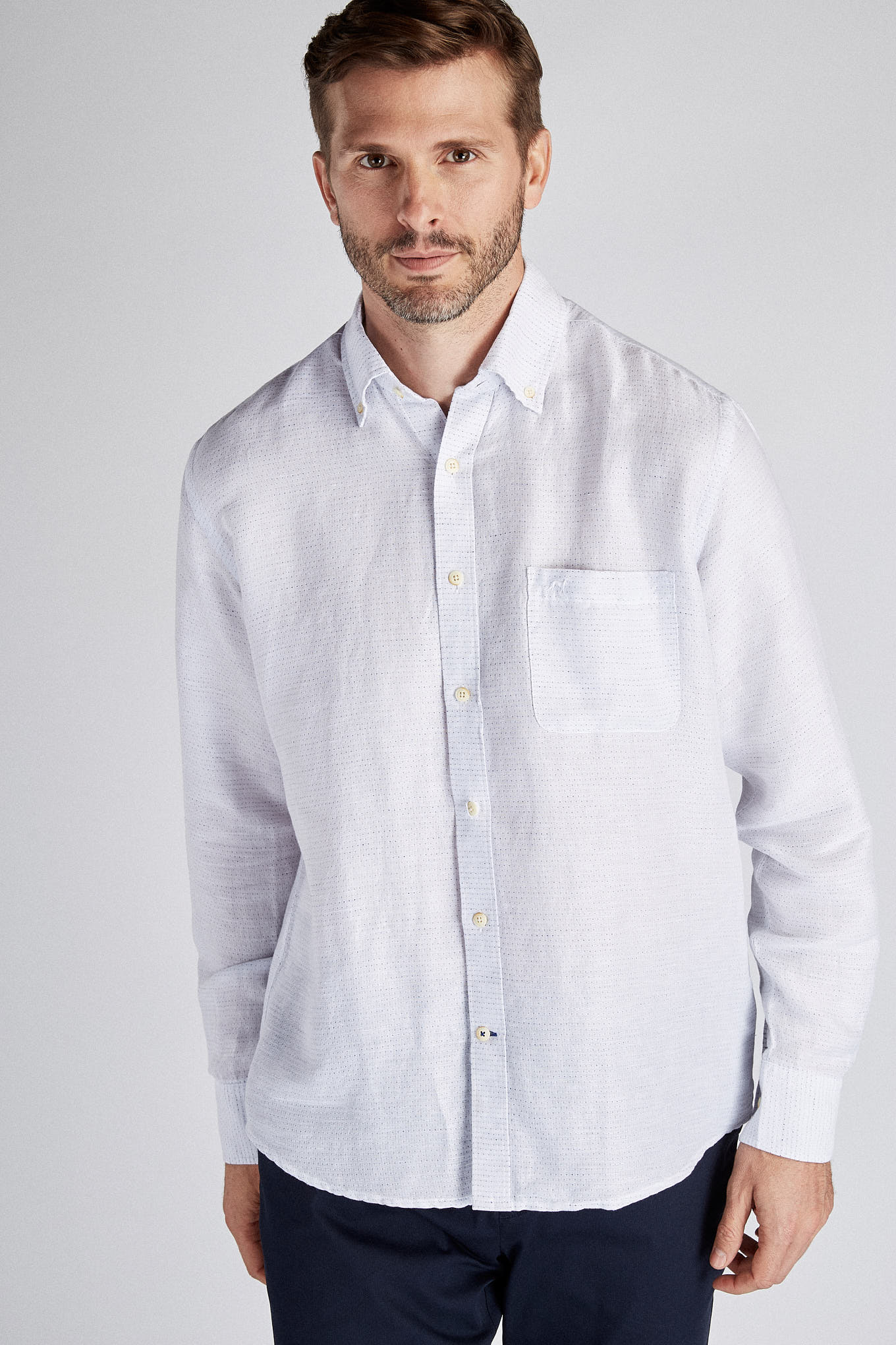 Men's Sport Regular Fit Linen and Cotton Shirt - Image 3
