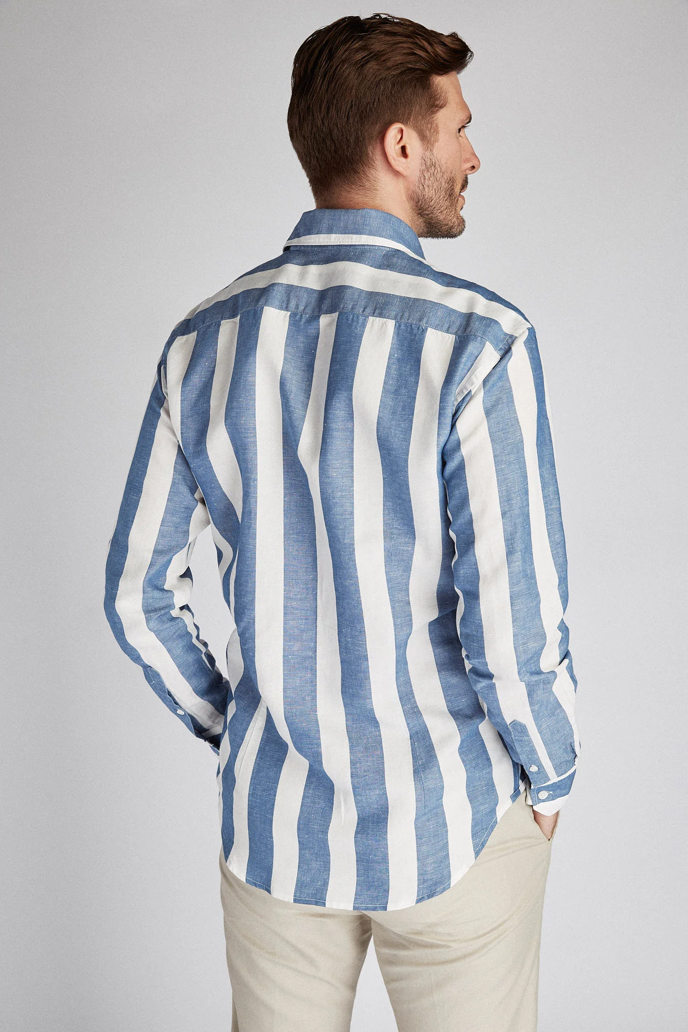 Men's Sport Slim Fit Linen and Cotton Shirt - Image 6