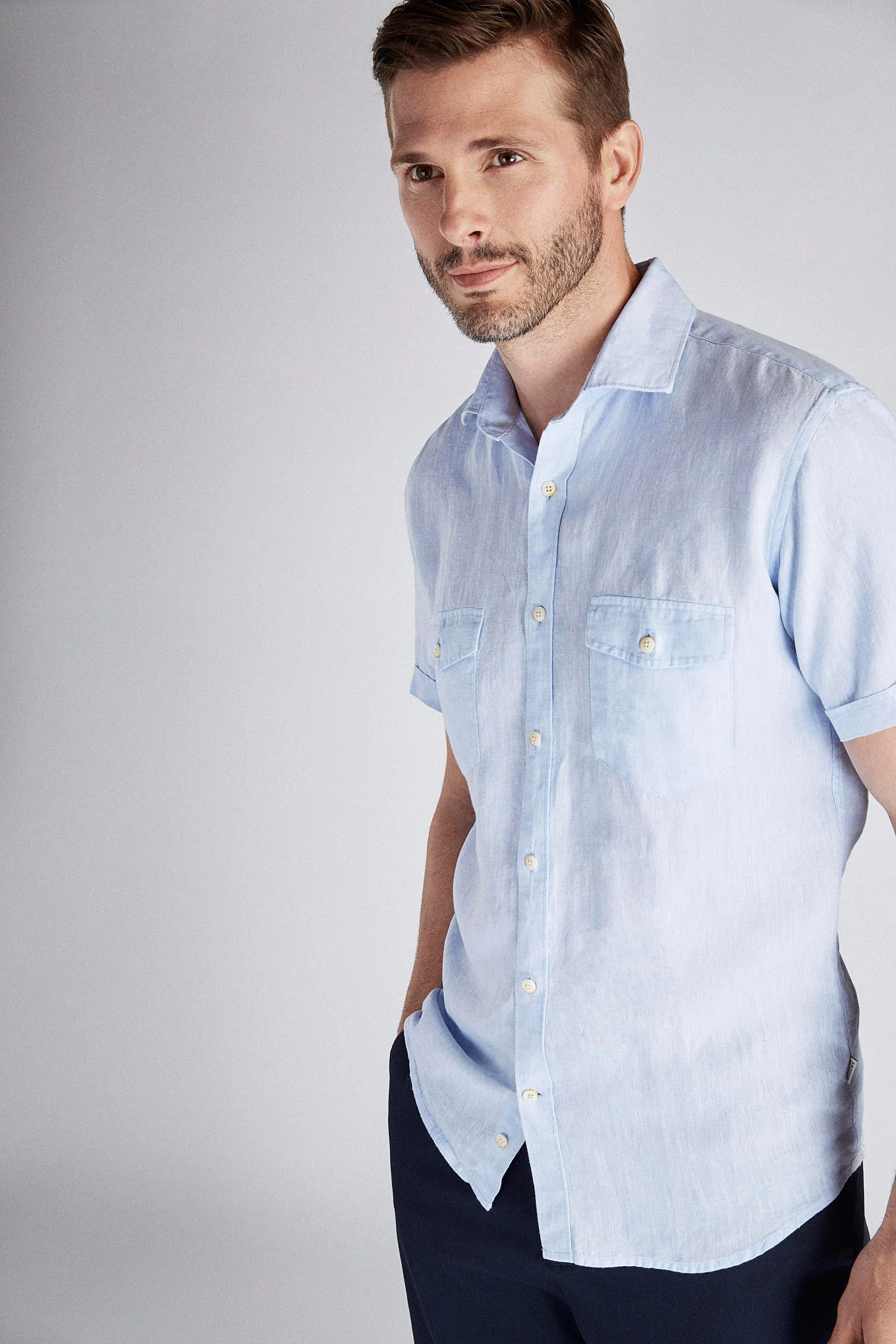 Men's Sport Slim Fit Linen Shirt - Image 4