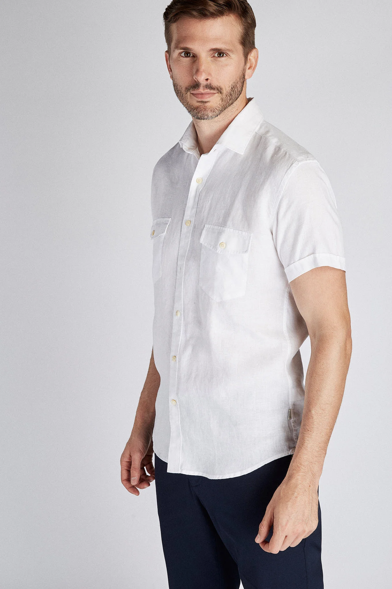 Men's Sport Slim Fit Linen Shirt - Image 3