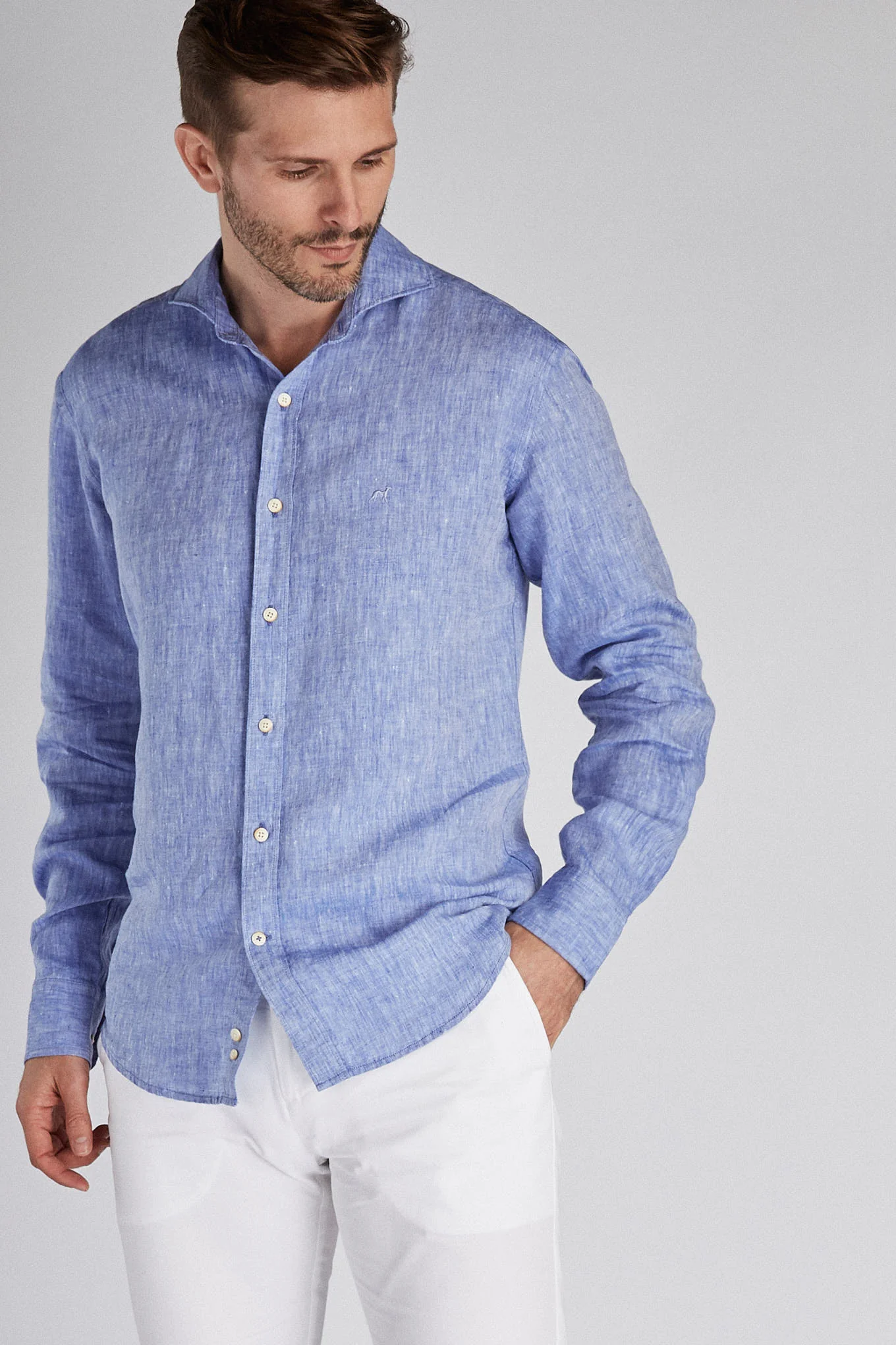 Men's Sport Slim Fit Linen Shirt - Image 4