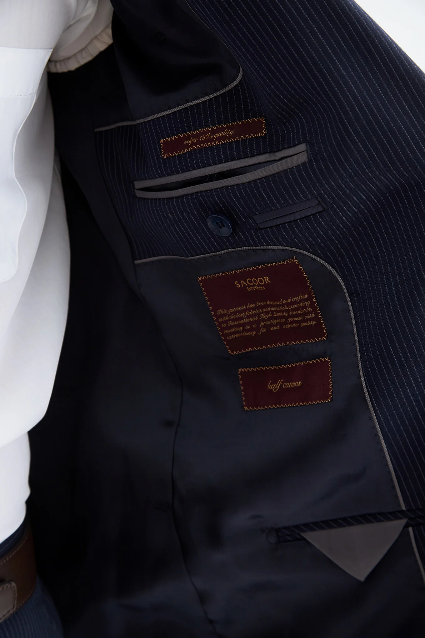 Men's Striped Classic Suit - Image 4