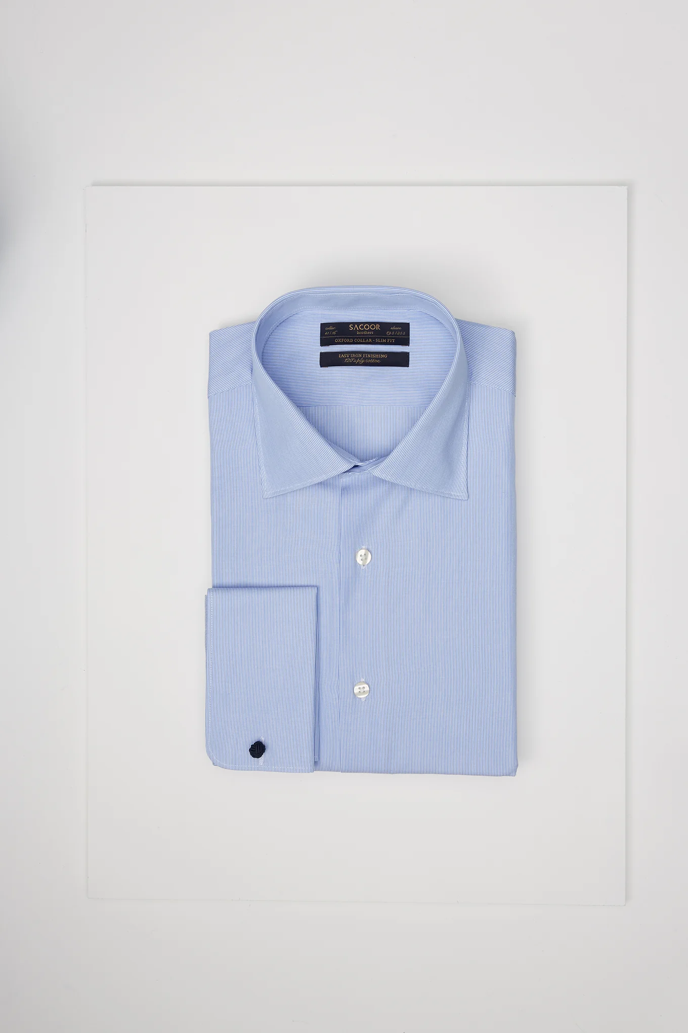 Men's Striped Oxford Shirt with Cufflinks