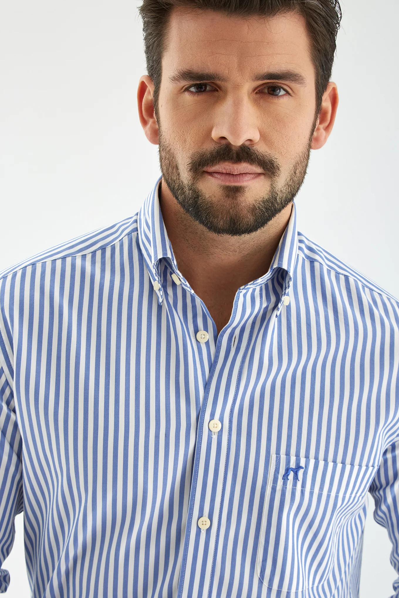 Men's Striped Regular Fit Sports Shirt - Image 3