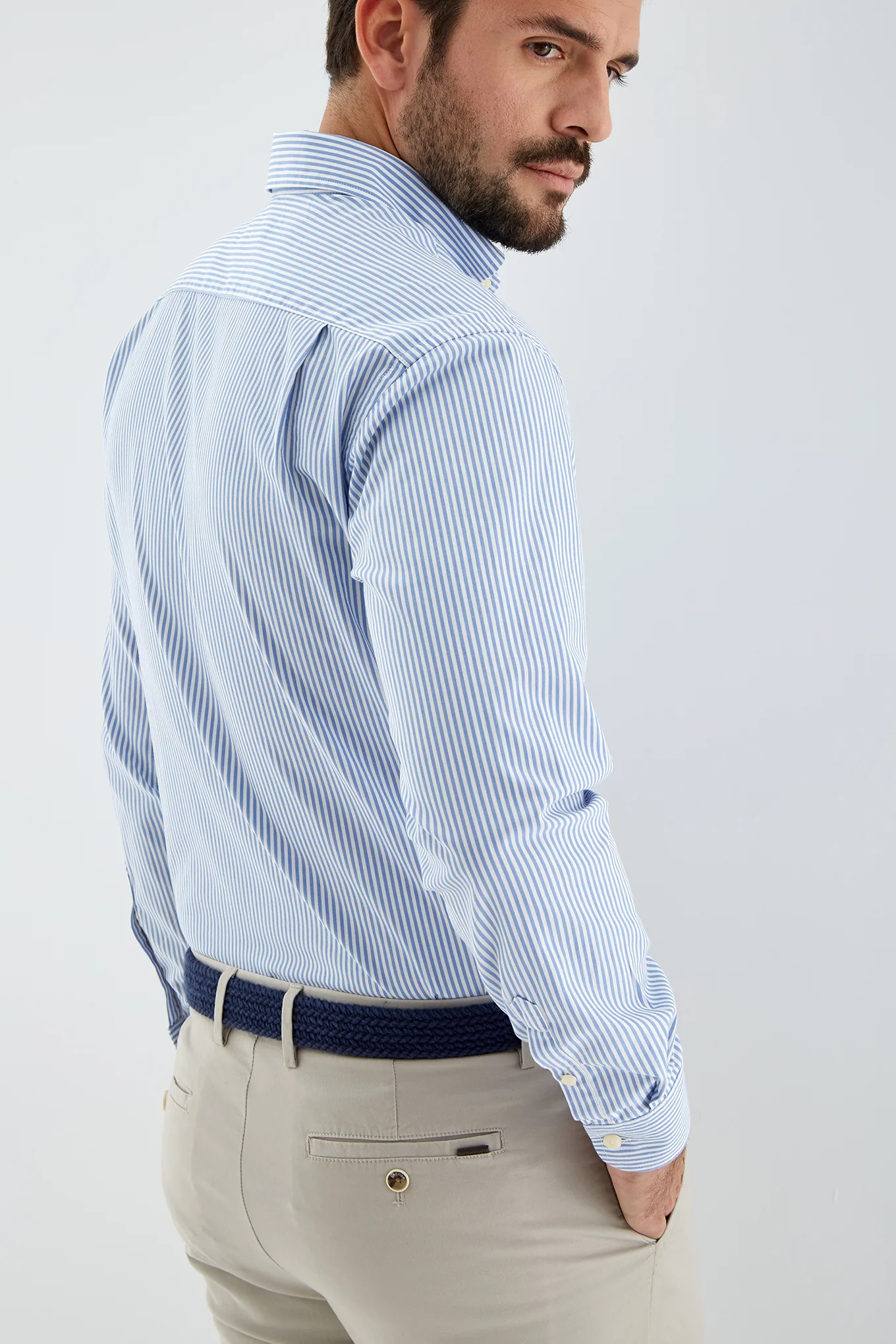 Men's Striped Regular Fit Sports Shirt - Image 2