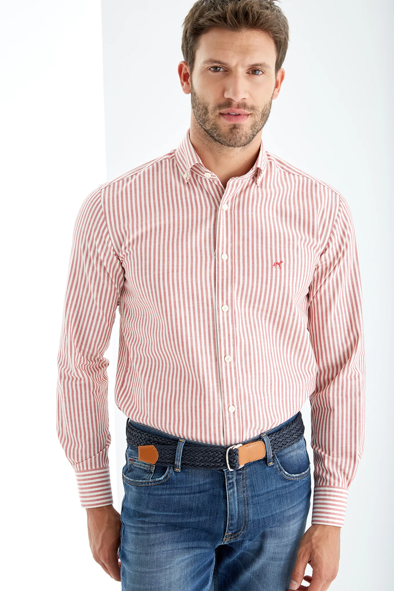 Men's Striped Slim Fit Sports Shirt - Image 3