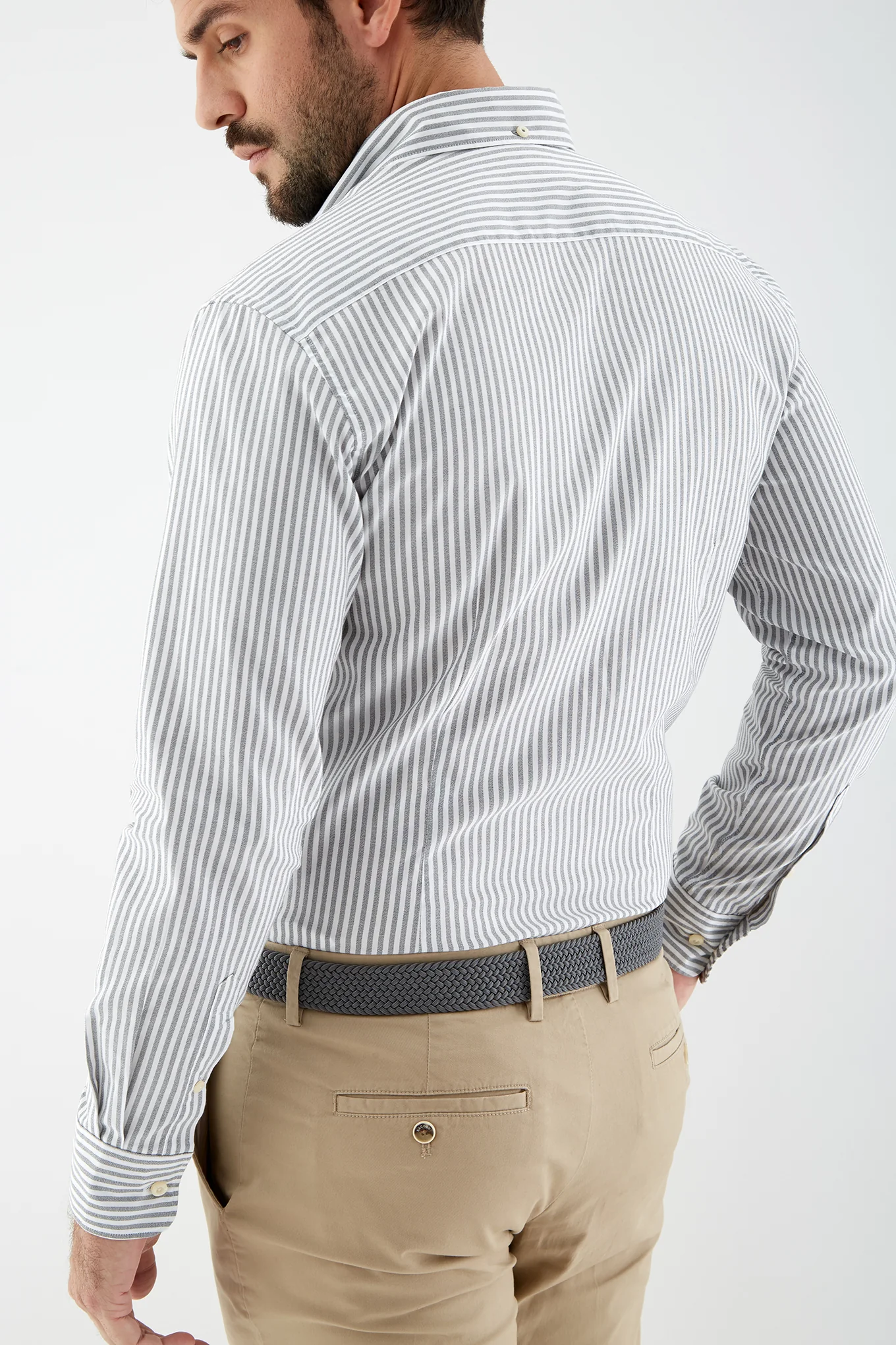 Men's Striped Slim Fit Sports Shirt - Image 2