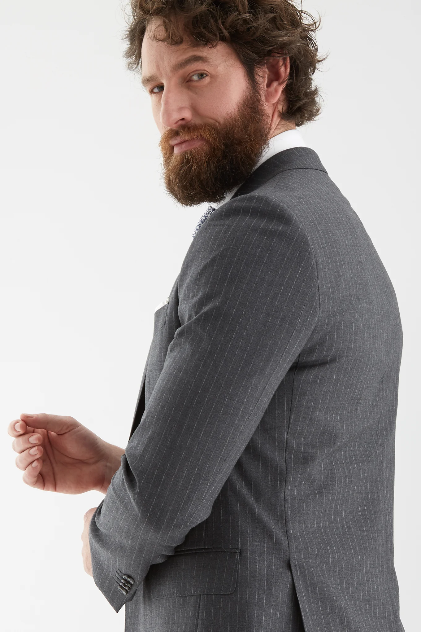 Men's Striped Slim Fit Suit - Image 2