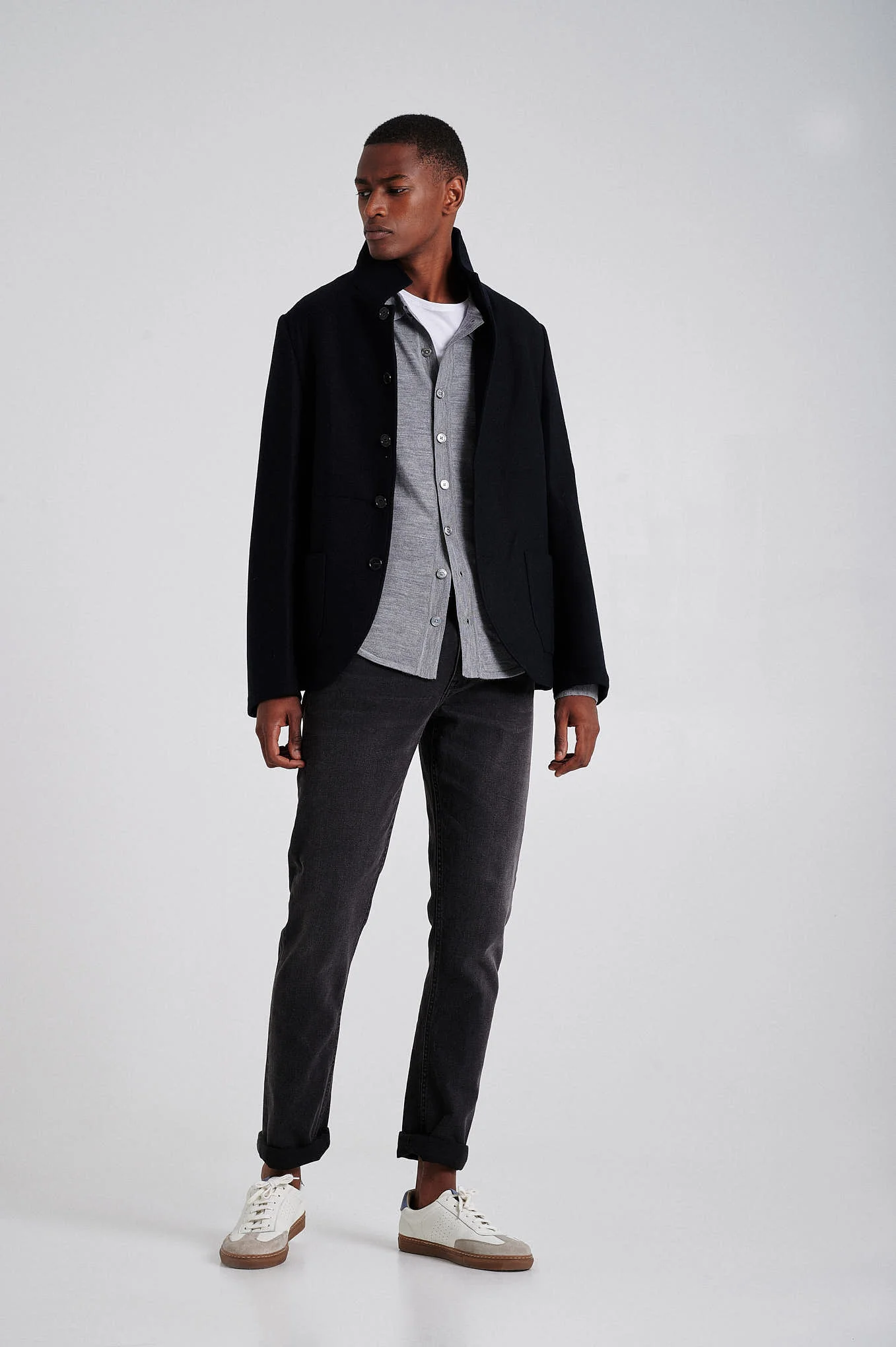 Men's wool blend unlined jacket