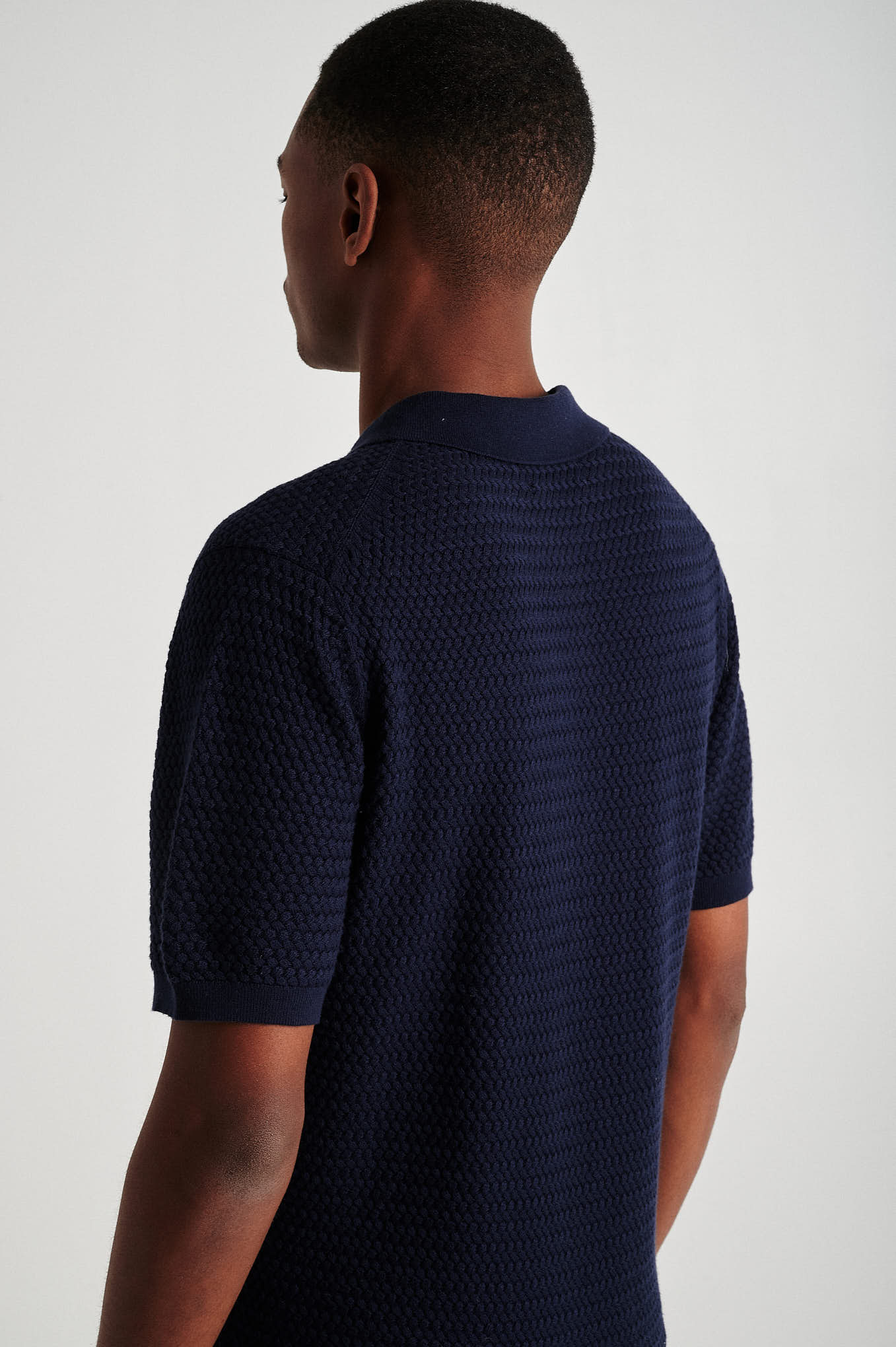 Men'short sleeve organic cotton polo sweater - Image 14