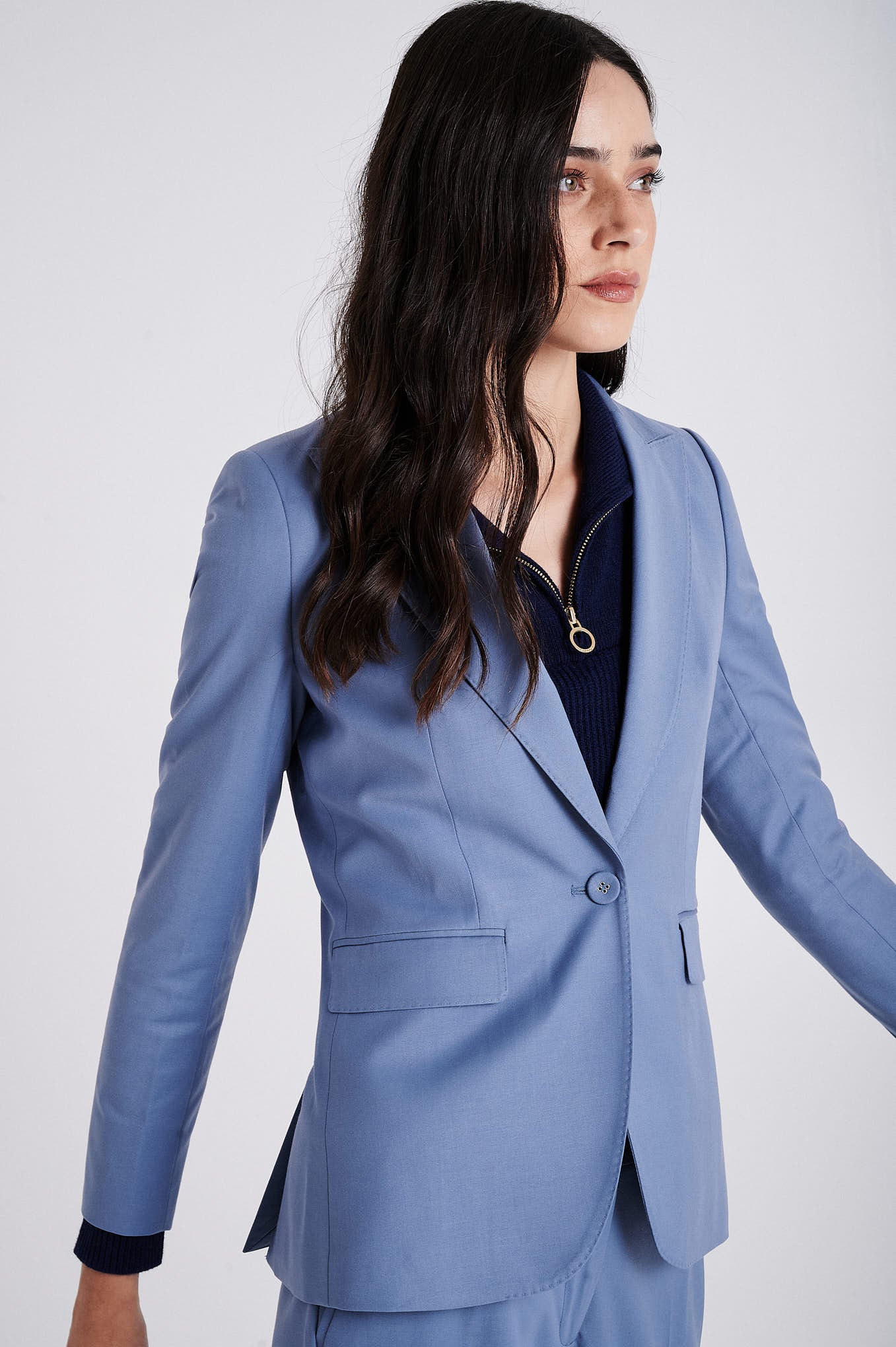 Mid blue single-button Blazer - Image 4