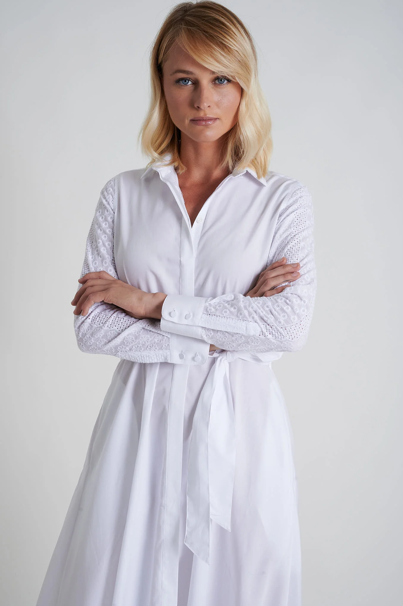 Midi shirt dress in 100% cotton - Image 9