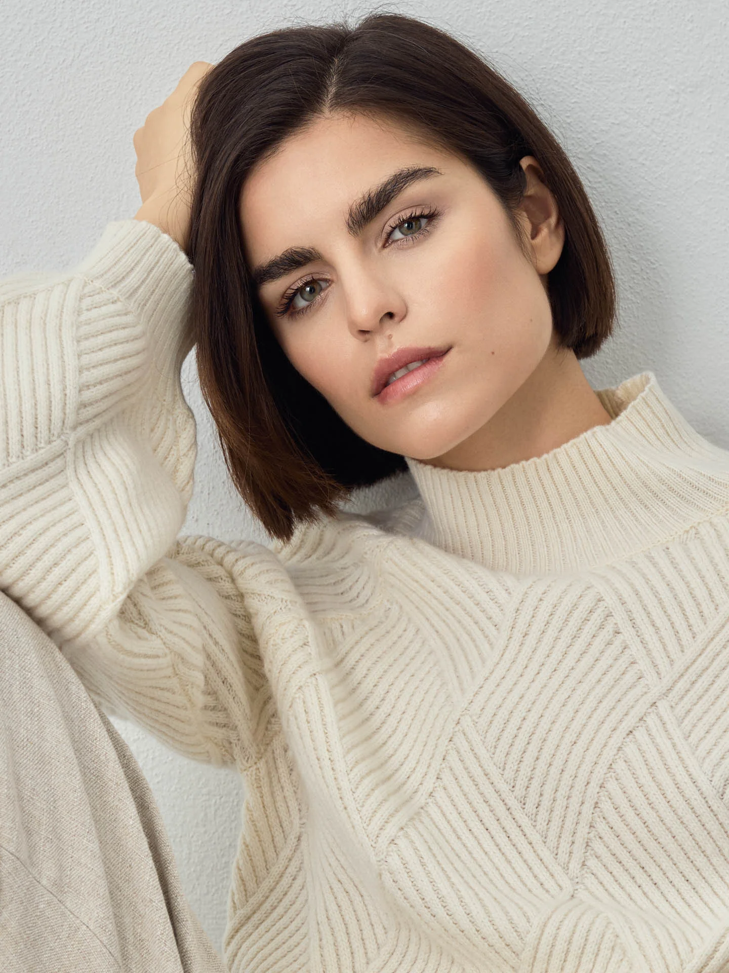 Mock Neck Jacquard Sweater in Lambswool Blend - Image 5