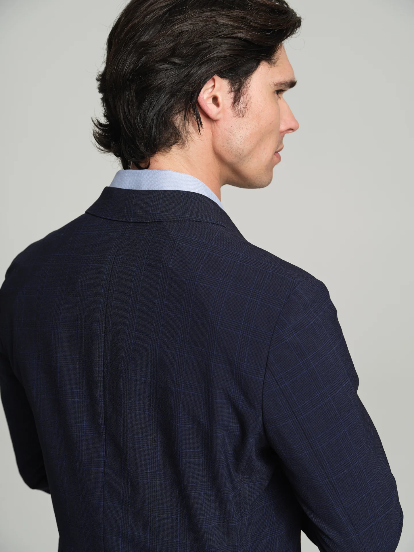 Packable slim fit check blazer - Image 7