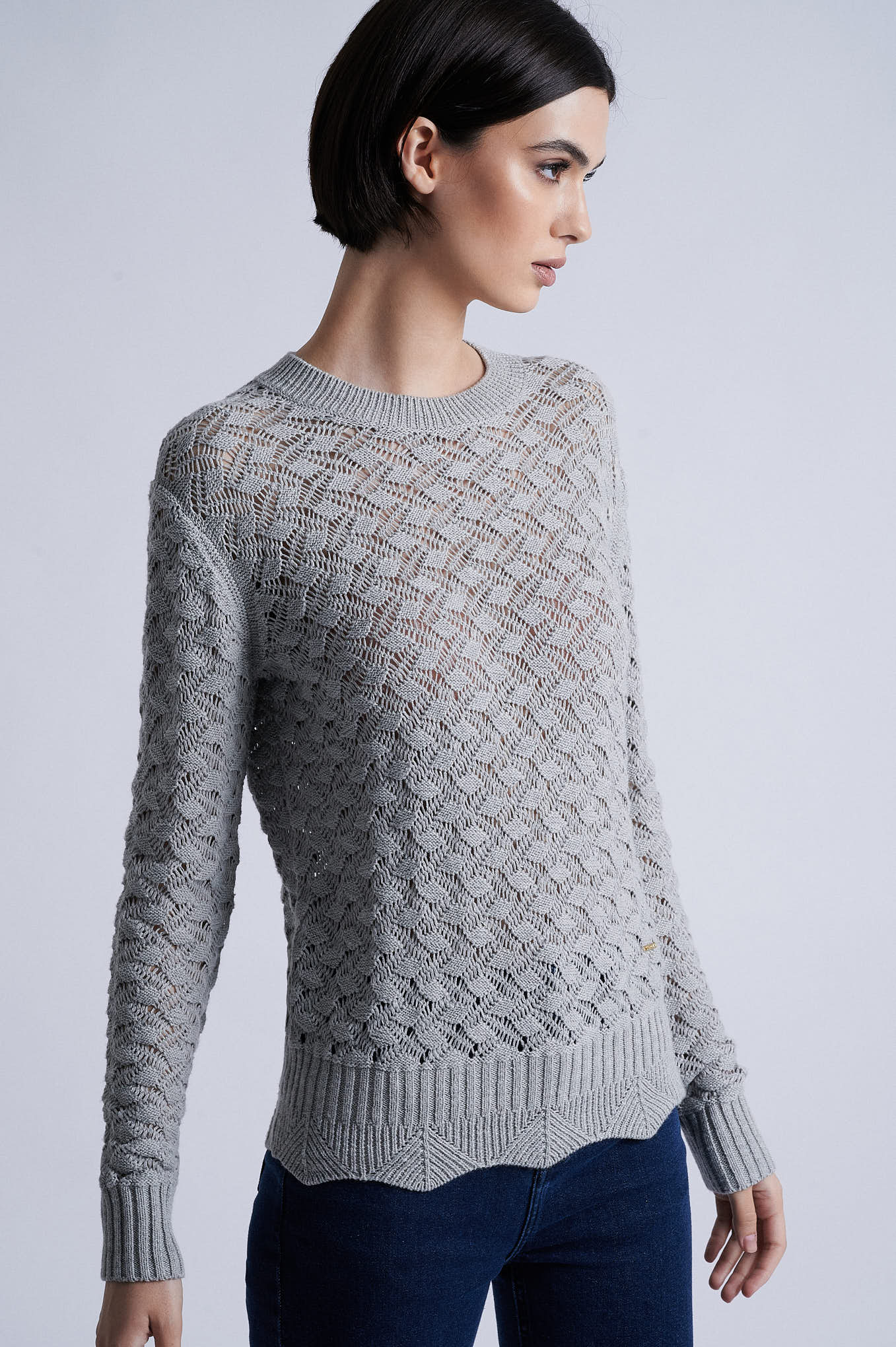 Patterned knit sweater