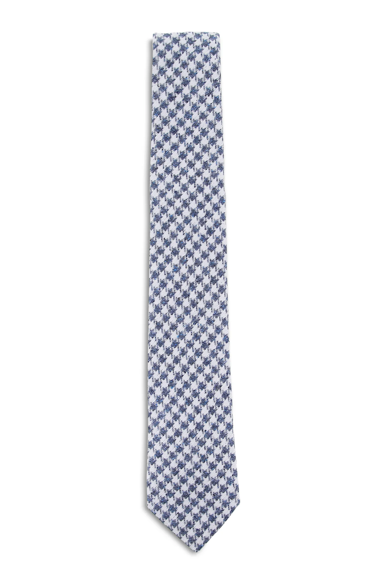 Pied de Poule Pattern Tie 100% Silk 7cm - Image 4