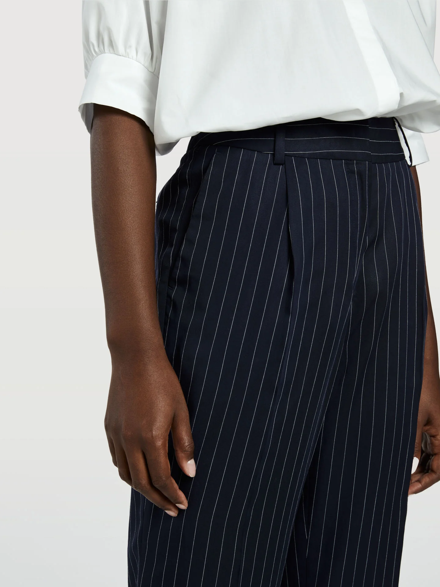 Pinstripe Regular Fit Suit Trousers - Image 2