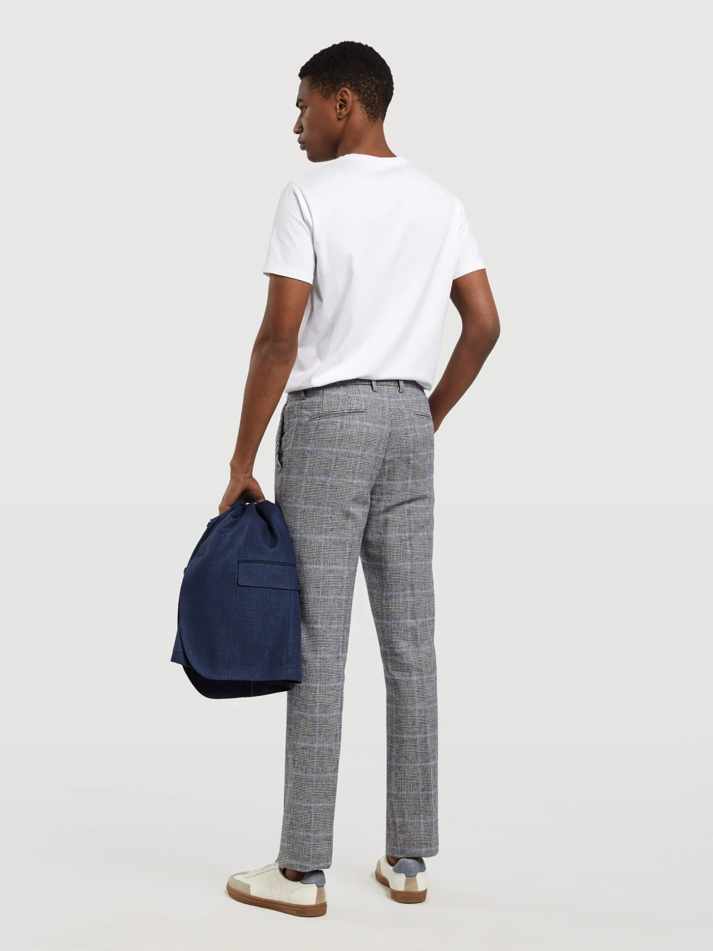 Plaids Slim Fit linen blend Chino Trouser - Image 2