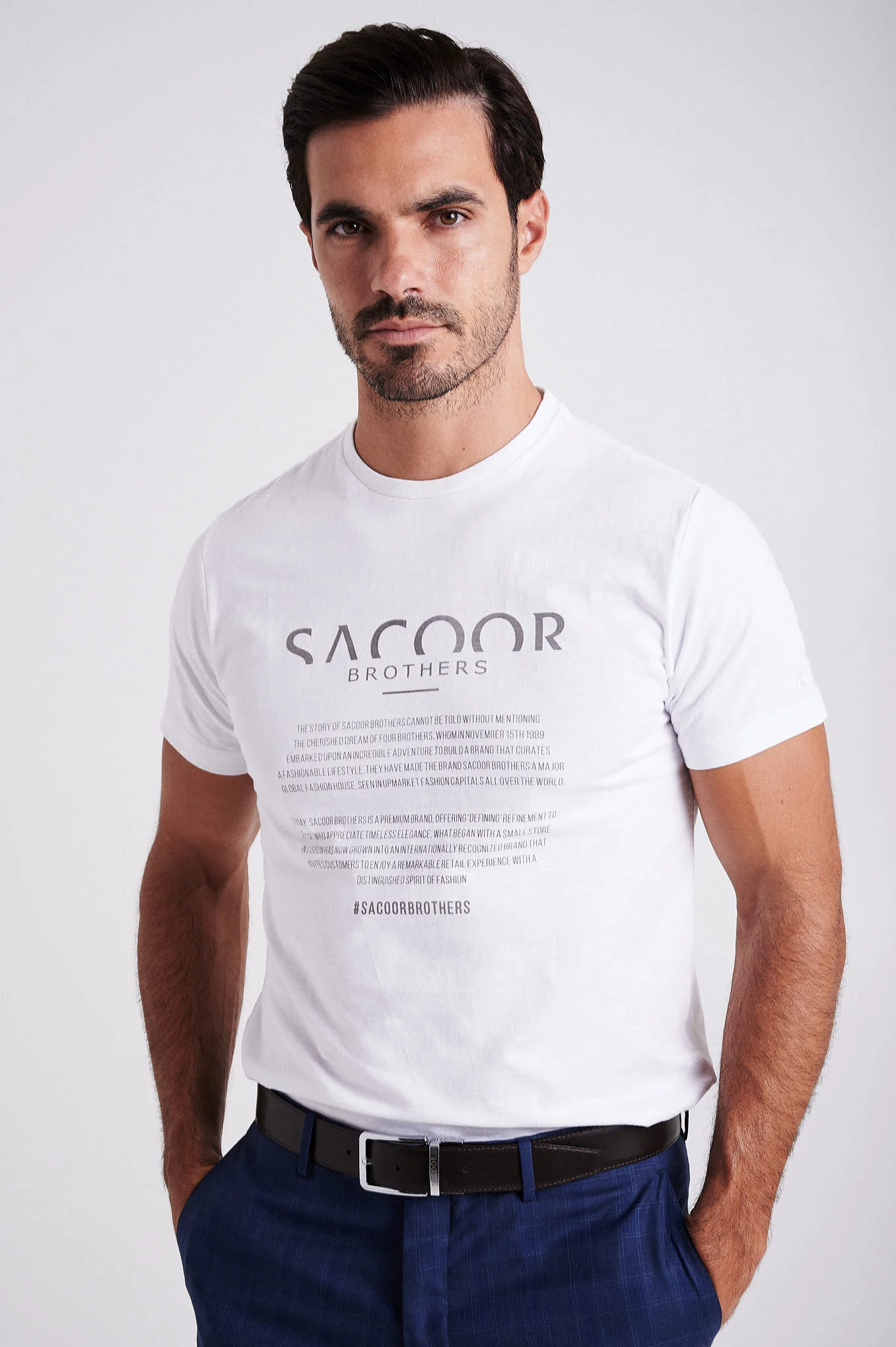 Plain organic cotton short sleeve t-shirt with brand story