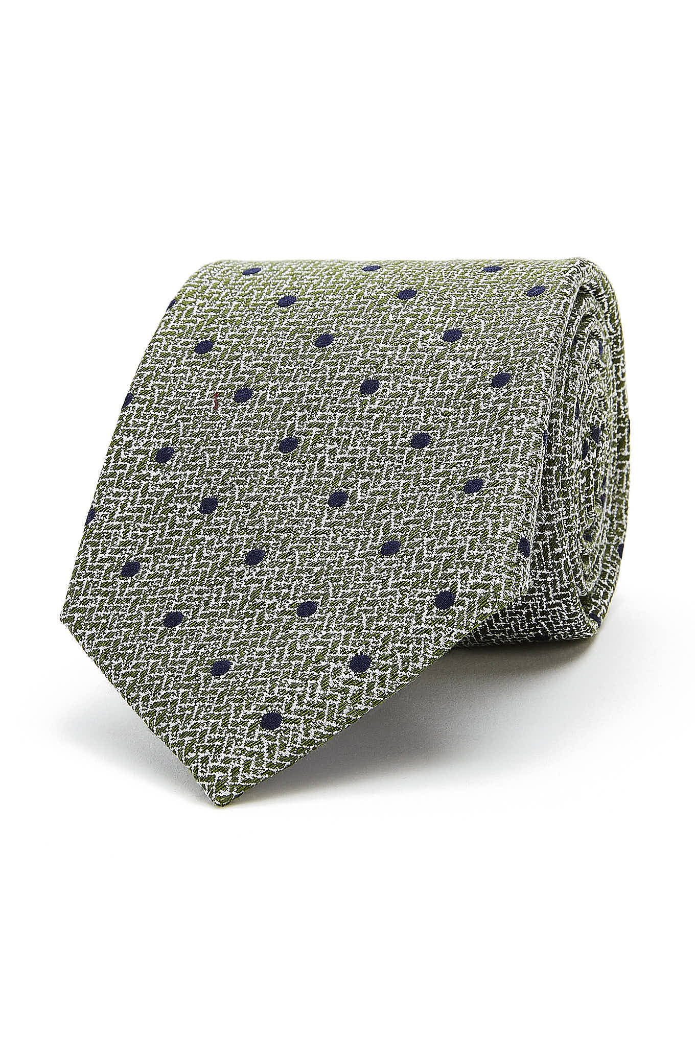 Polka Dot Pattern Tie 100% Silk 8cm - Image 7