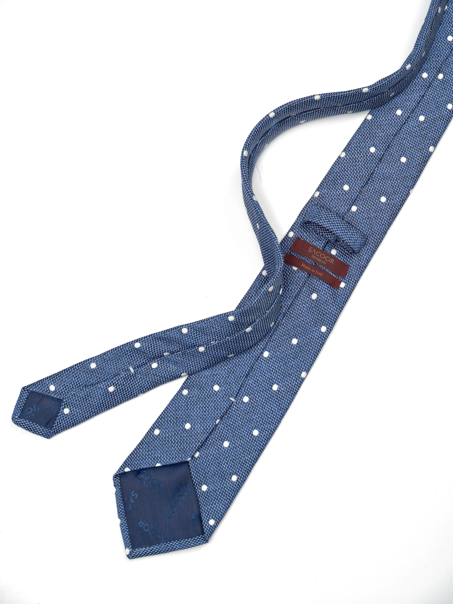 Polka Dot Pattern Tie 100% Silk 8cm - Image 6