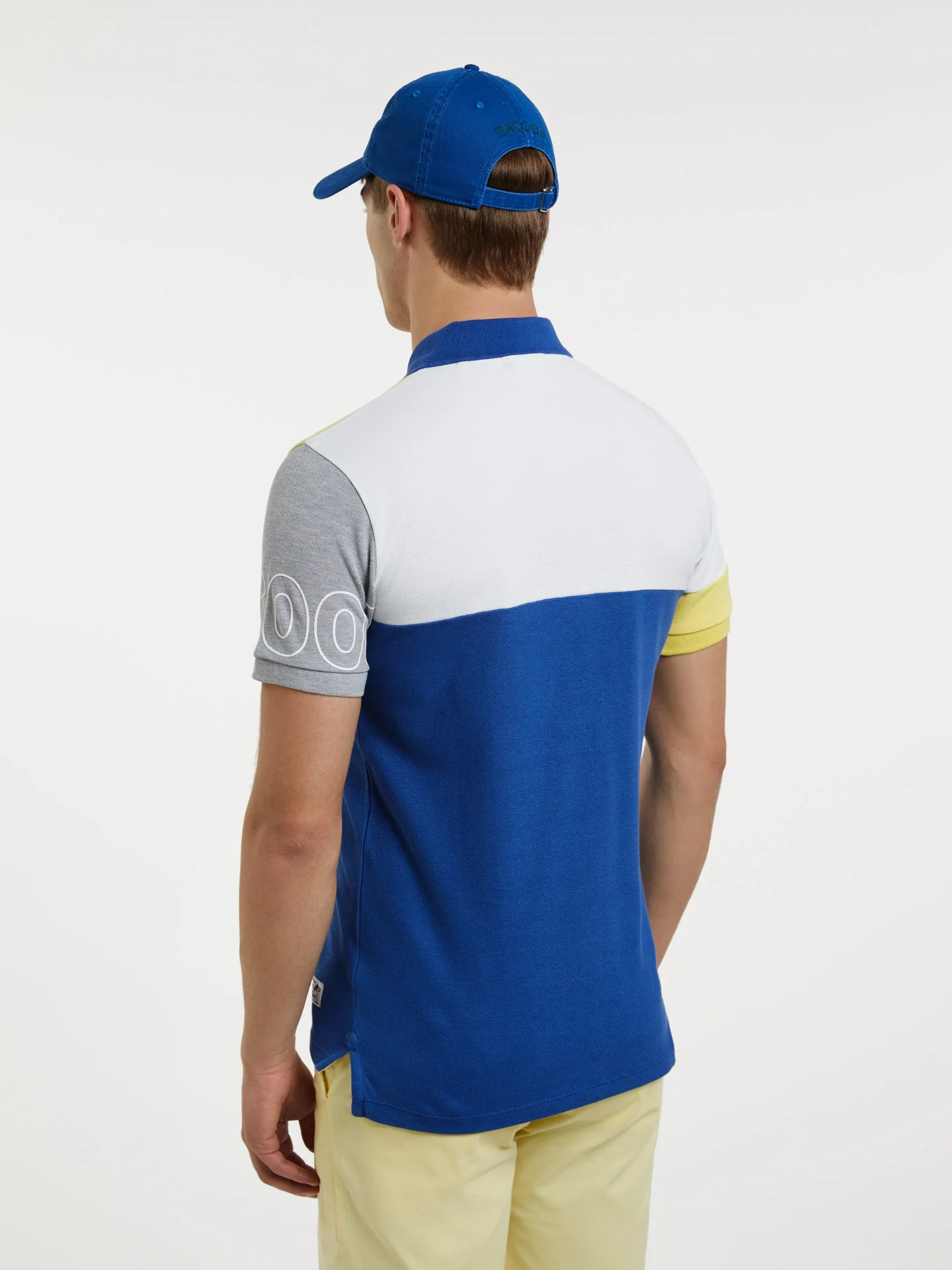 Polo Double Piqué Shirt With Colour-Block - Image 3