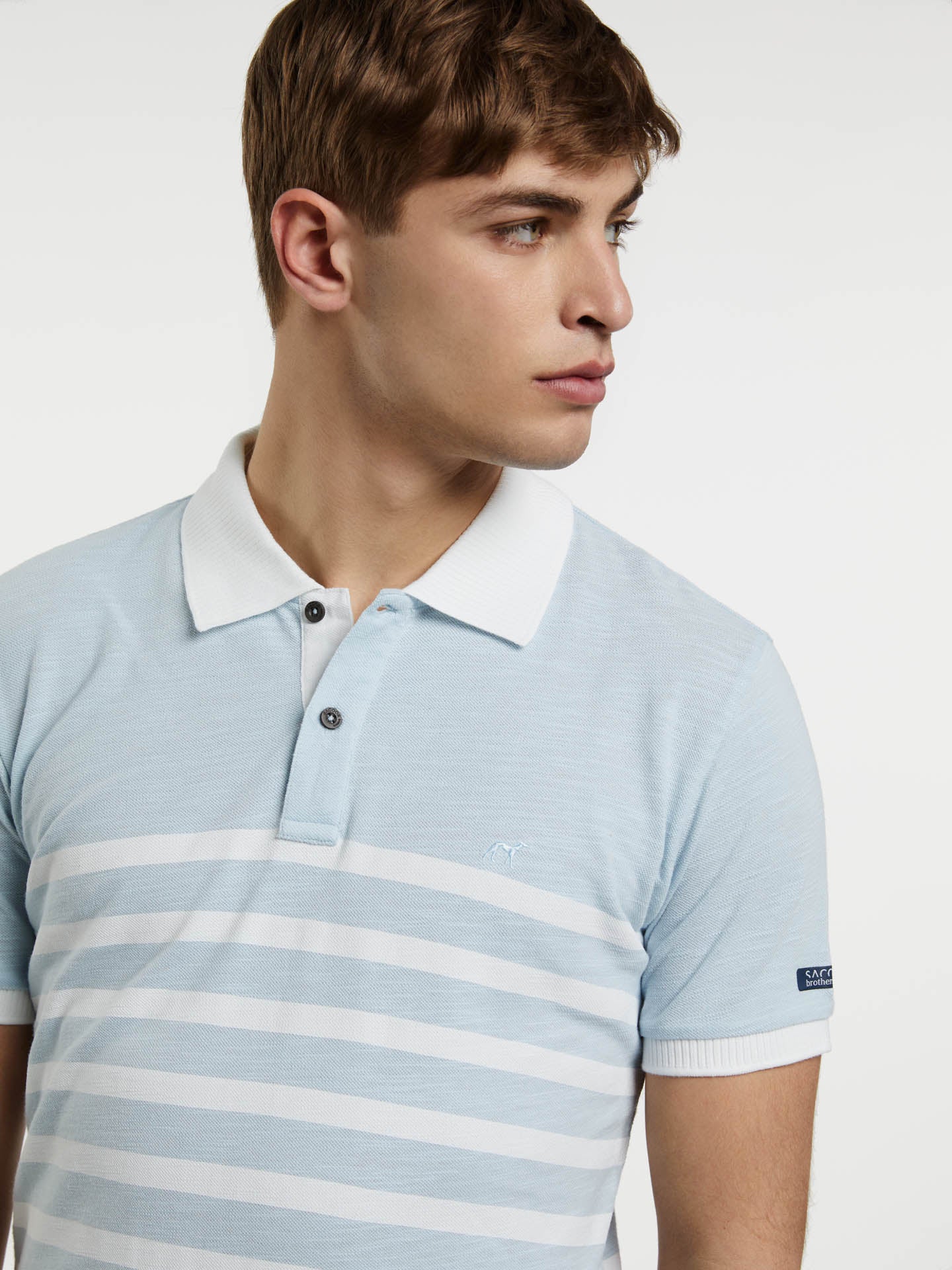 Polo Piqué Shirt With Printed Stripes - Image 9