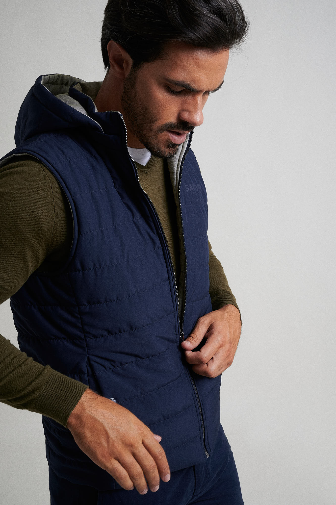 Quilted down vest in recycled polyester Respekt line - Image 3