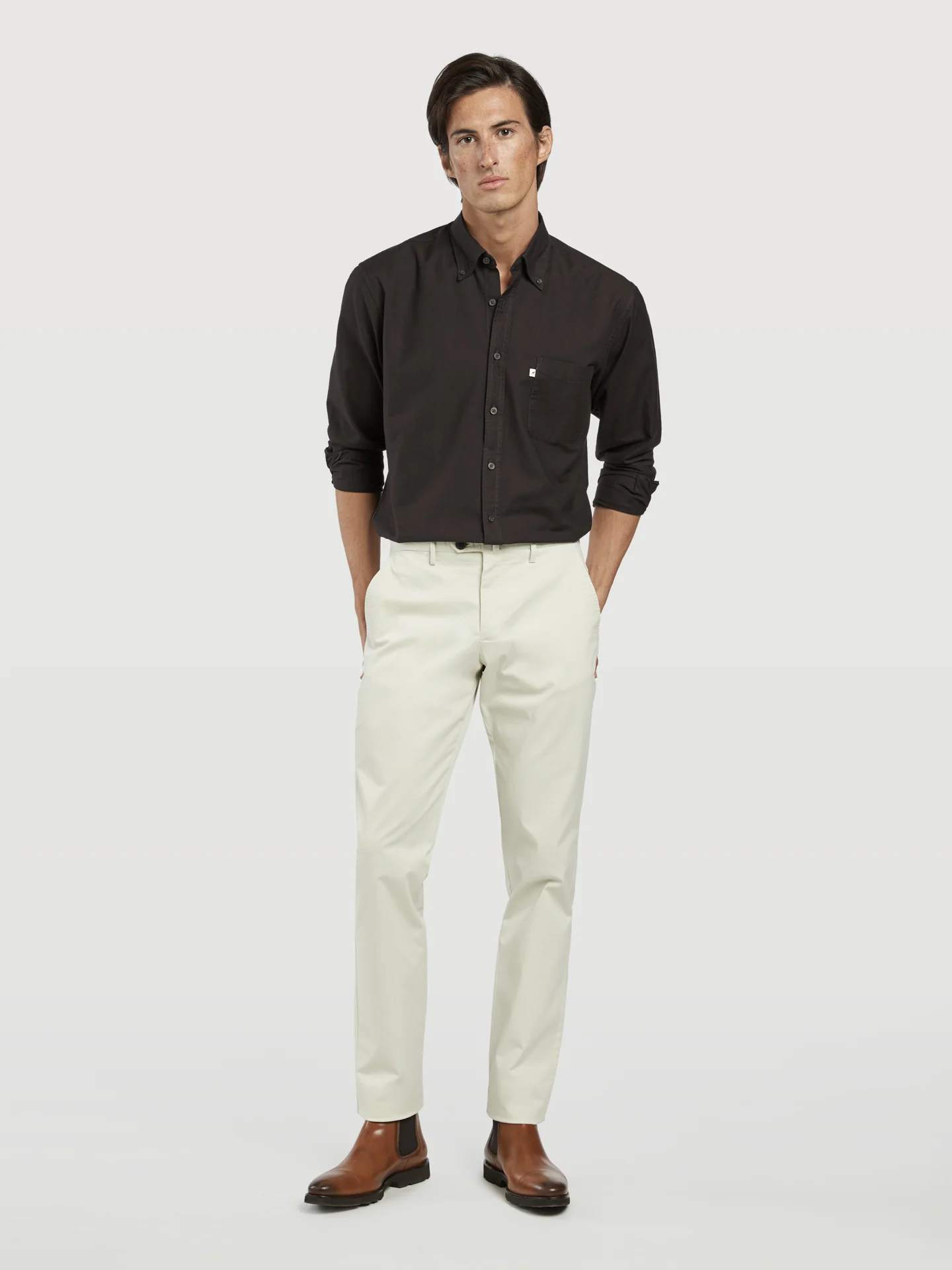 Regular fit 100%BCI cotton plain garment dye oxford shirt - Image 3