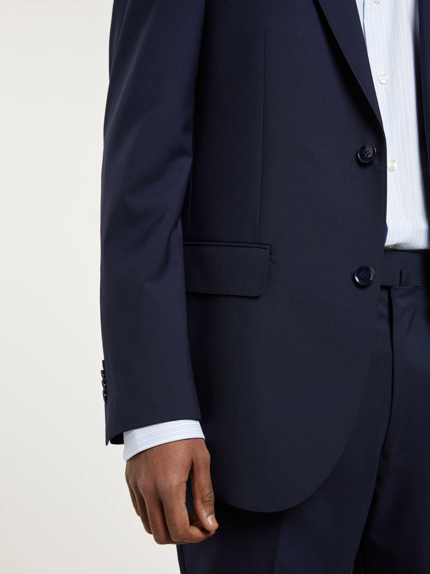 Regular Fit 4 Seasons Plain Wool Suit - Image 4