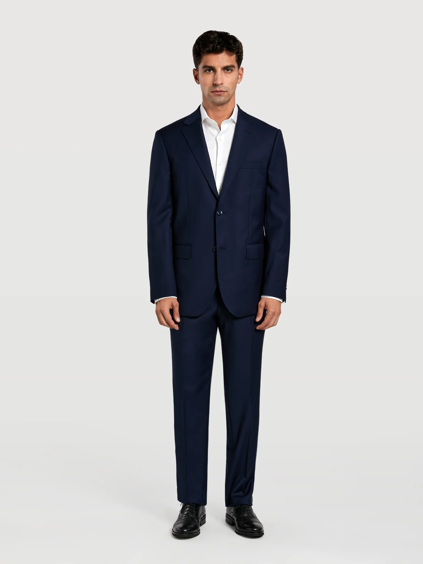 Regular fit 4 seasons plain wool suit - Image 2