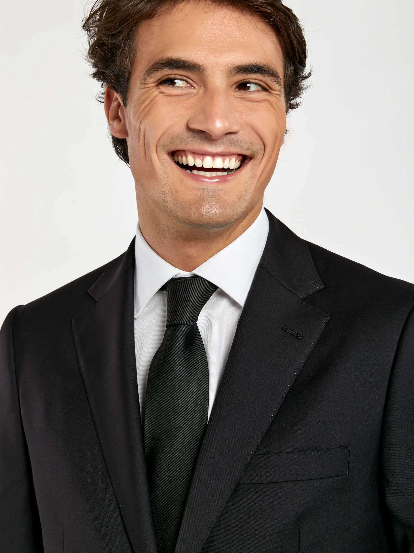 Regular fit 4 seasons plain wool suit - Image 5