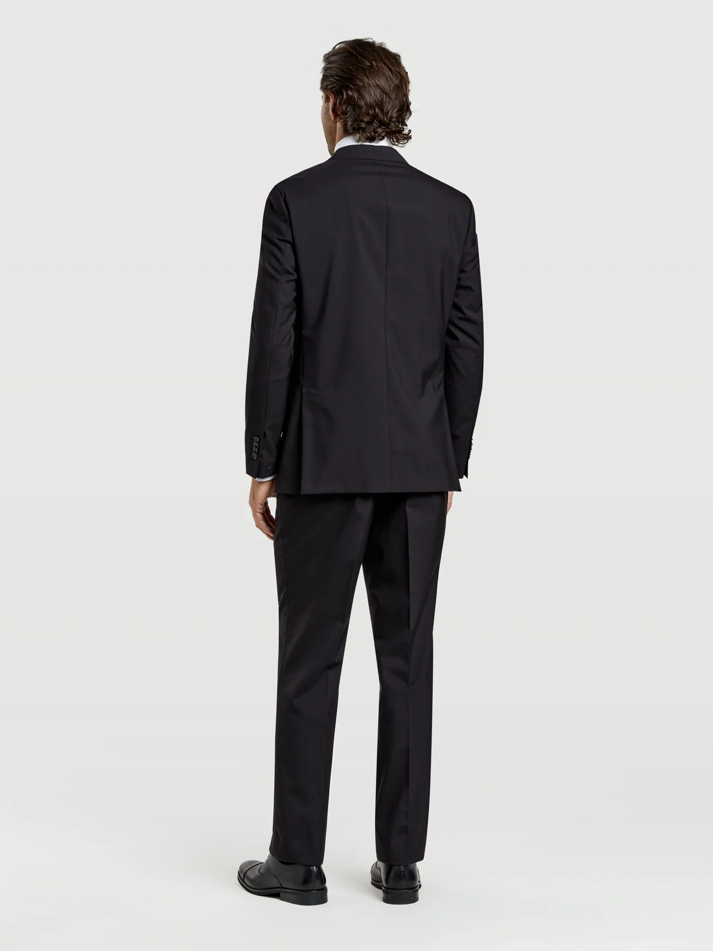 Regular fit 4 seasons plain wool suit - Image 4